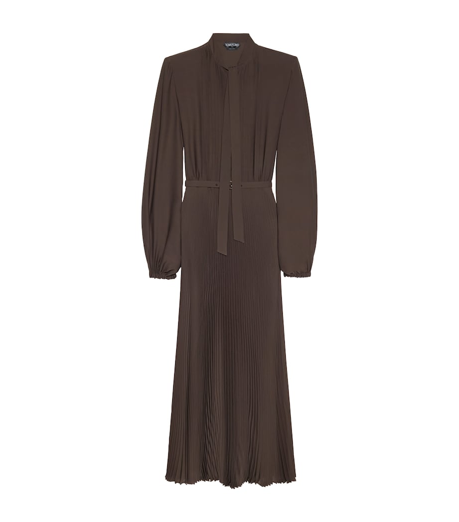 TOM FORD Womens Silk Plissé Sunray Maxi Shirt Dress Gcw Image 2