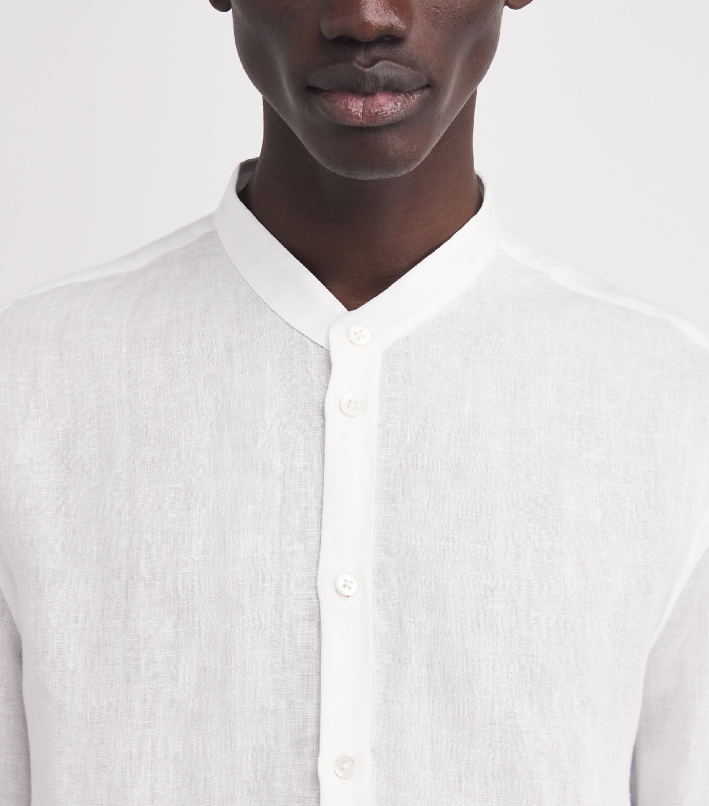 Linen Guru-Collar Shirt 100 Image 6