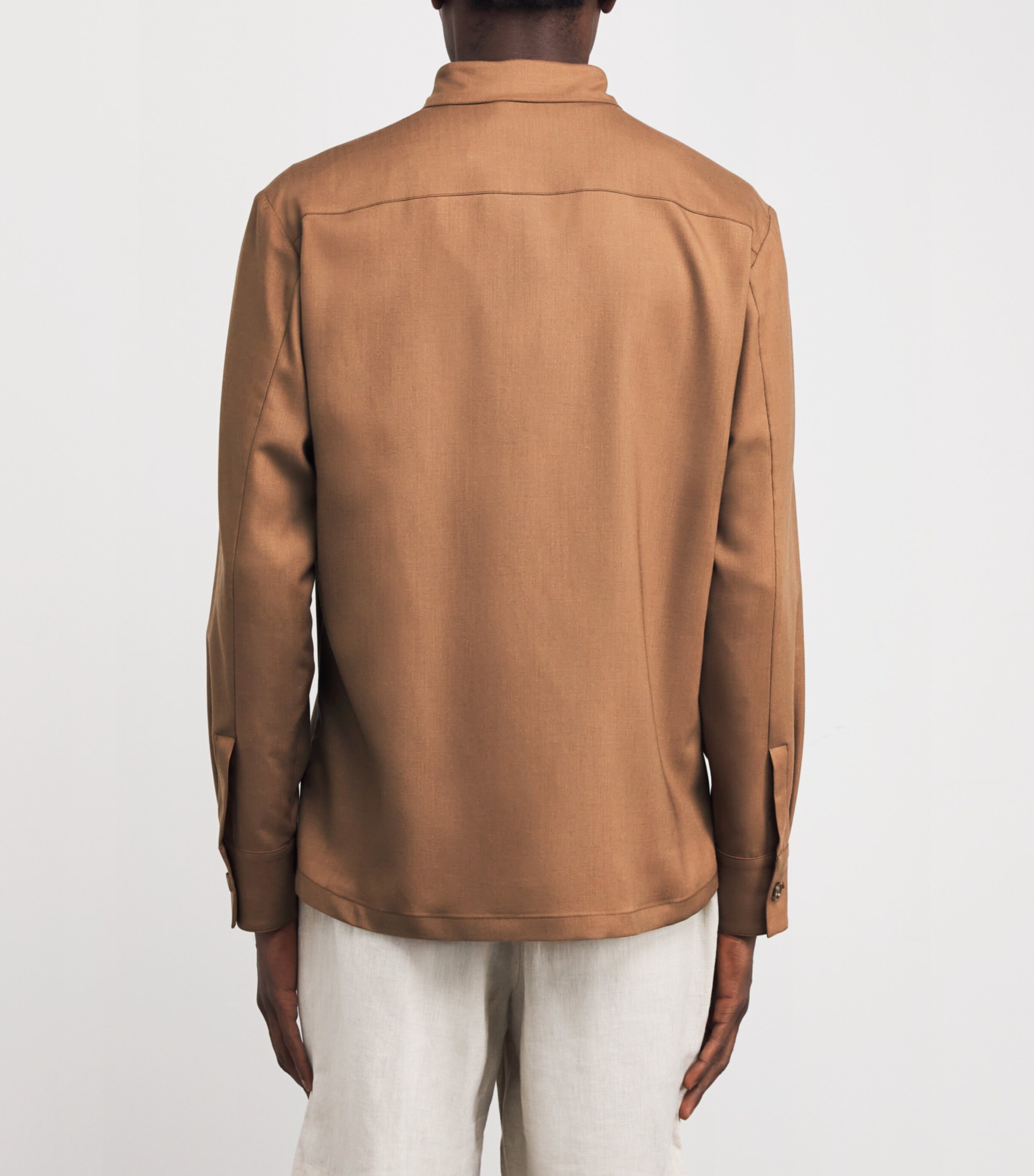 Colombo Mens Cashmere Overshirt Brown Image 4