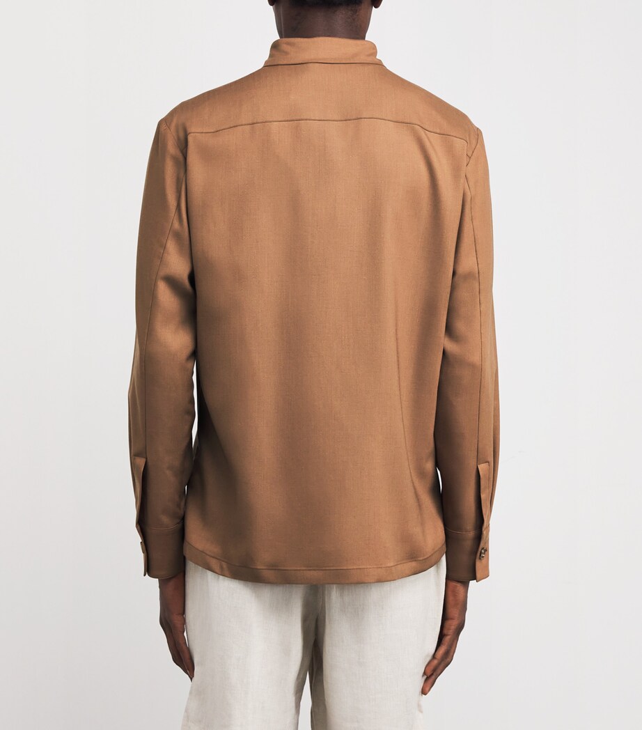 Colombo Mens Cashmere Overshirt Brown Image 4