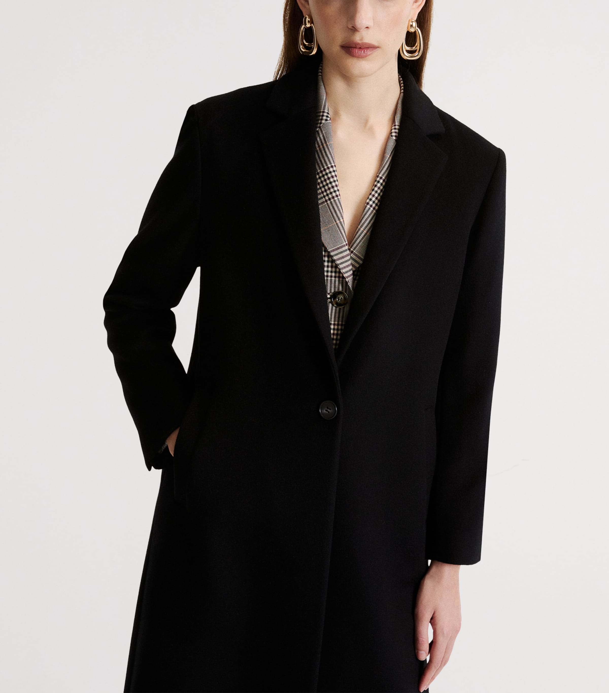 Marella Womens Virgin Wool-Cashmere Coat Black Image 5