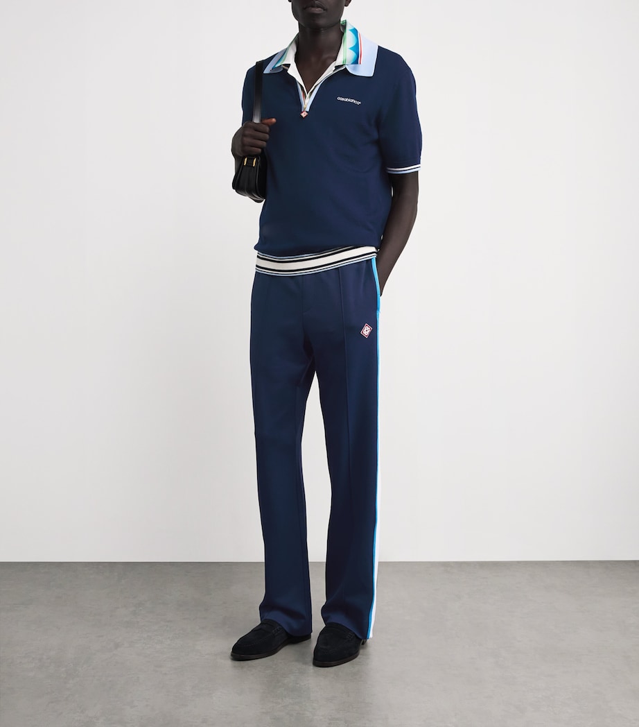 Piqué Track Pants NAVY / WHITE Image 2
