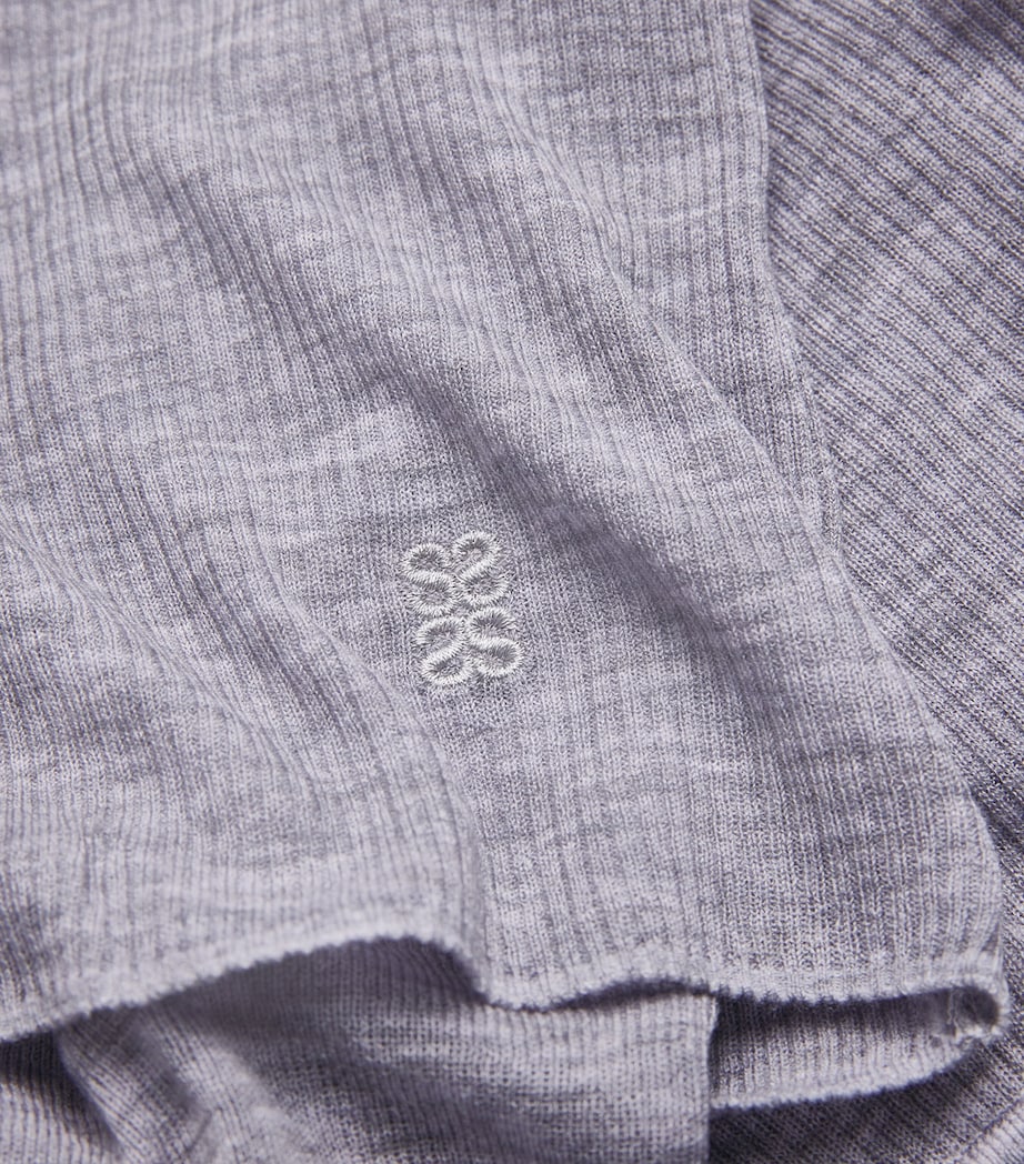 Wool Layered Long-Sleeve Top GREY Image 5