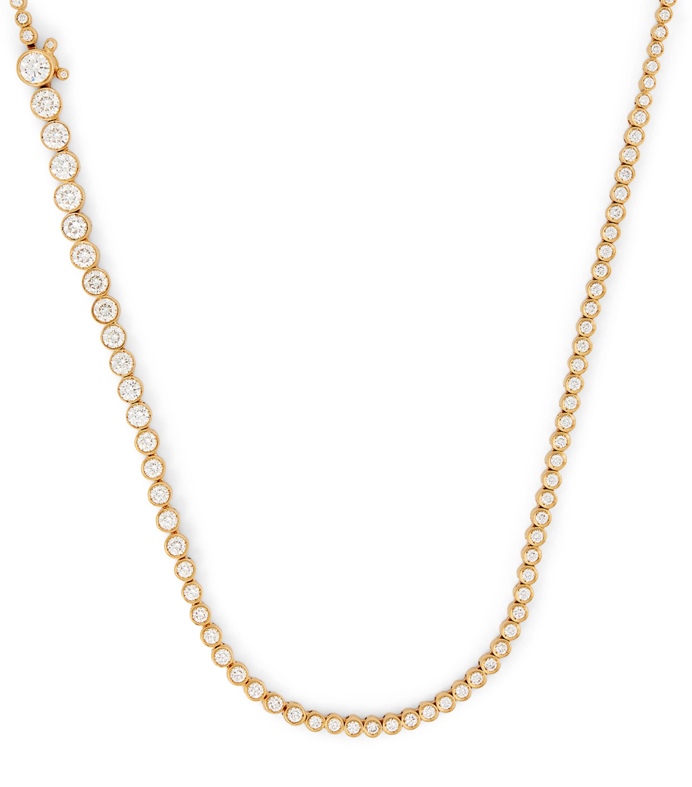 Sophie Bille Brahe Yellow Gold And Diamond Tennis Necklace