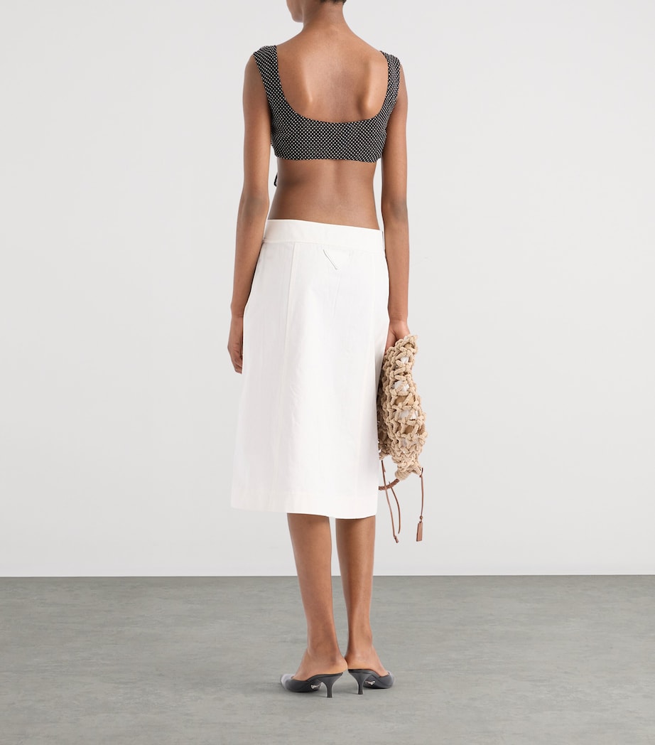 Cotton Gabardine Midi Skirt F0009 Image 5