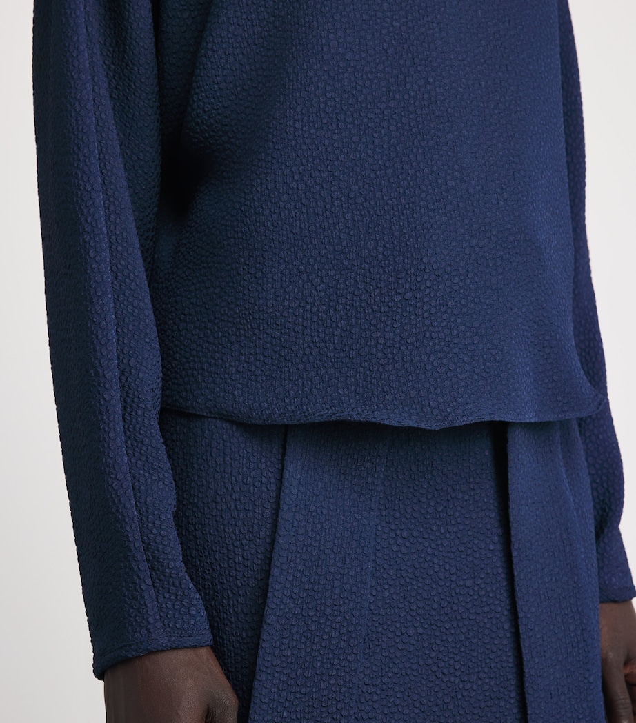 Edeline Lee Womens Jacquard Long-Sleeve Top Nav/navy Image 3