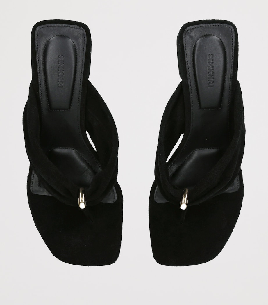 Simkhai Suede Stella Heeled Mules 50 Black Image 3