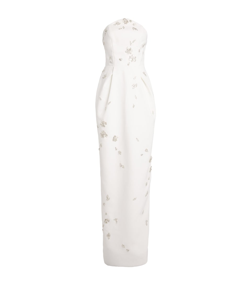SABINA BILENKO Embellished Eliana Gown White