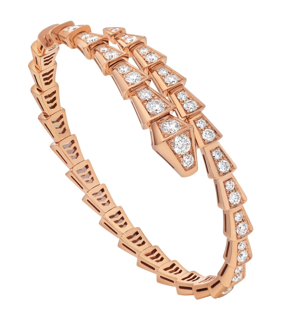 Small Rose Gold and Diamond Serpenti Viper Bracelet PINK GOLD Image 1
