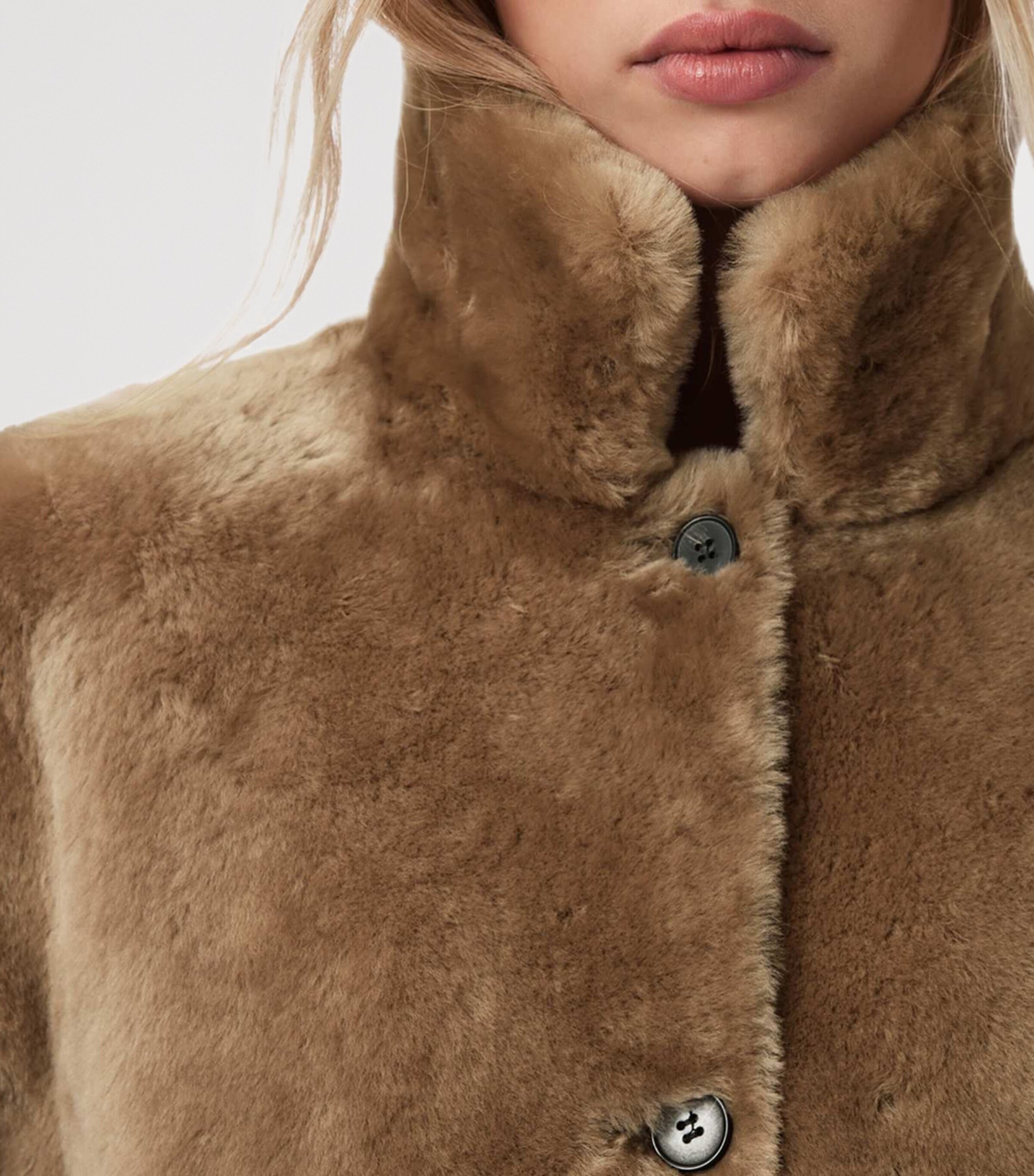 Shearling Reversible Serra Coat CONKER BROWN Image 8