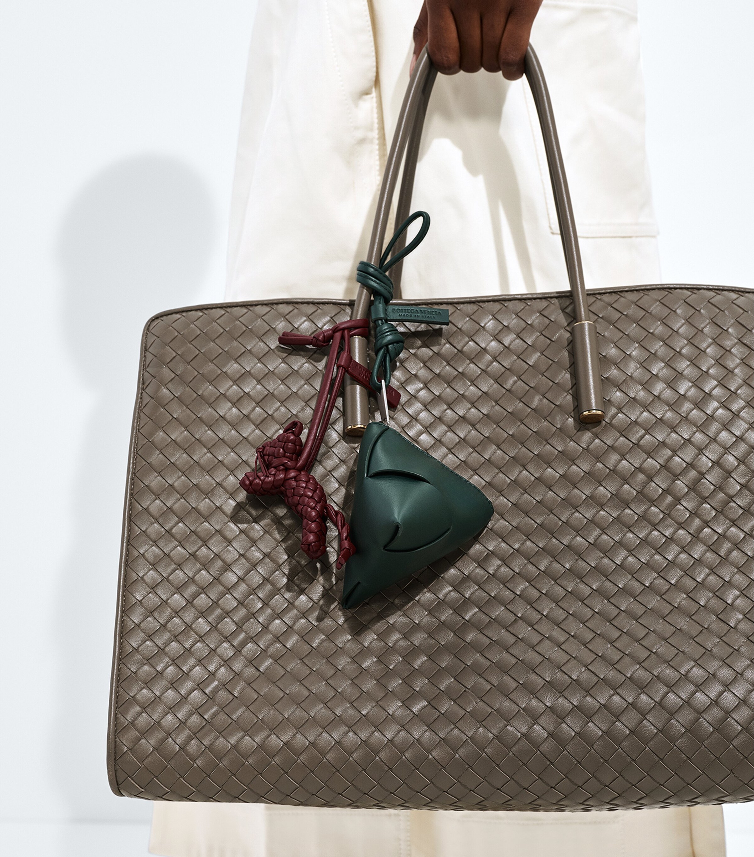 Bottega Veneta Leather Intrecciato Cat Charm Image 2