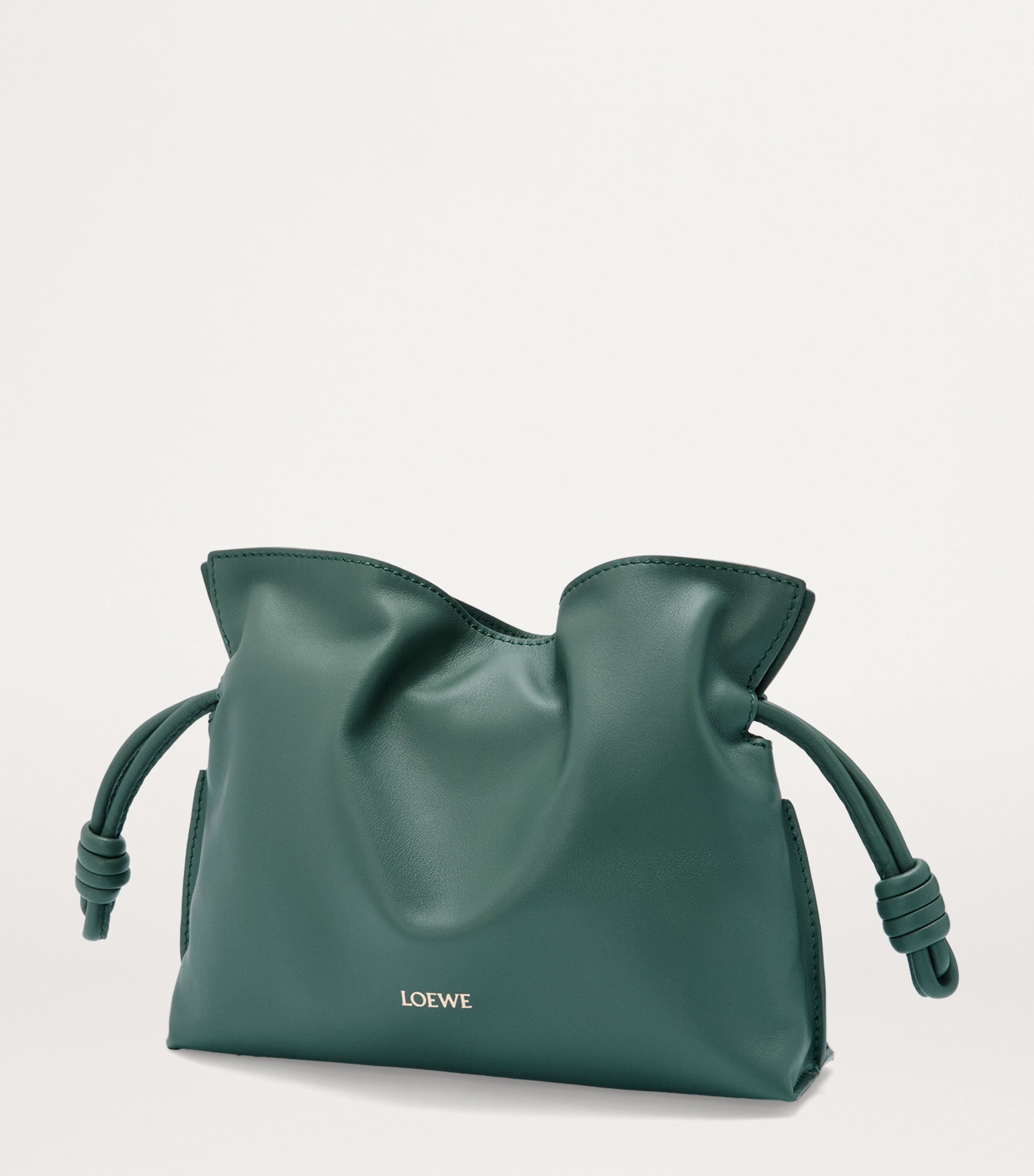LOEWE Green Mini Leather Flamenco Purse | Harrods US
