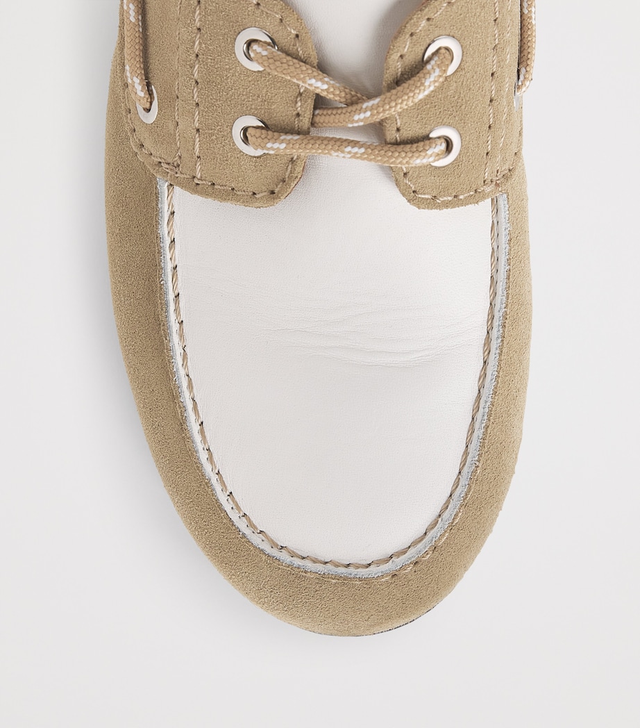 Suede Two-Tone Boat Shoes BEIGE Image 5