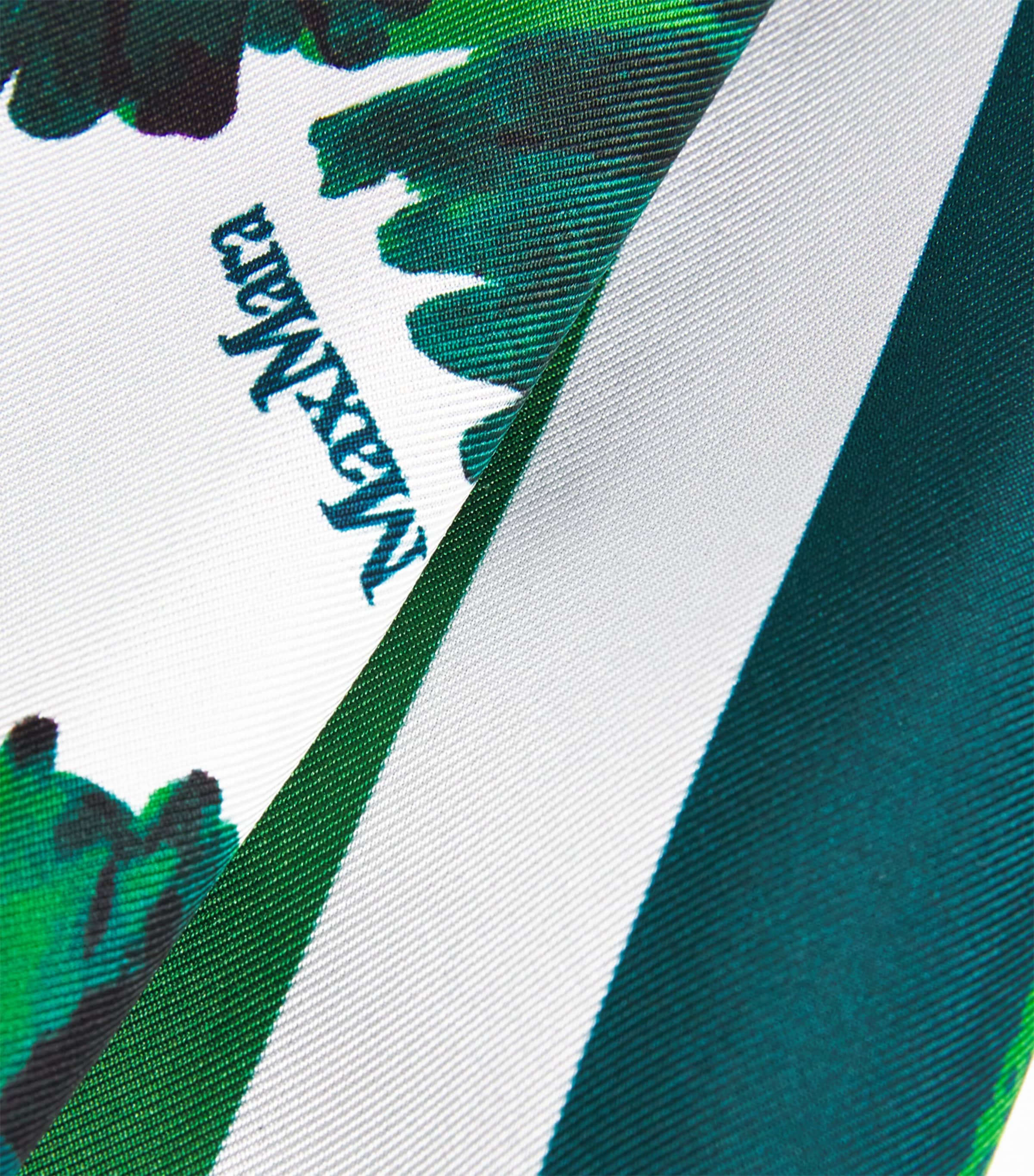 Silk Floral Print Square Scarf EMERALD Image 5