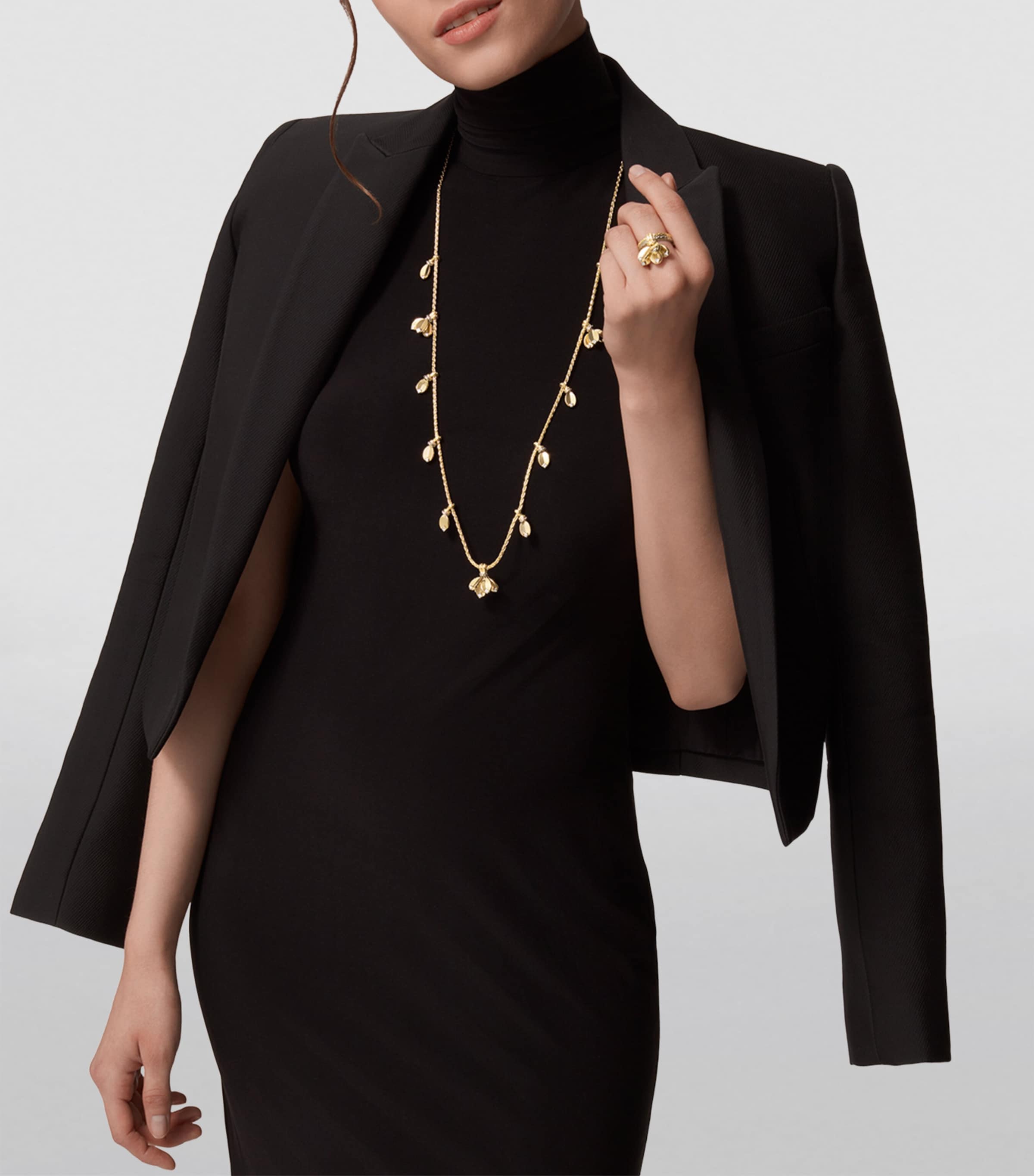 Yellow Gold and Diamond Grain de Café Necklace YELLOW GOLD Image 5