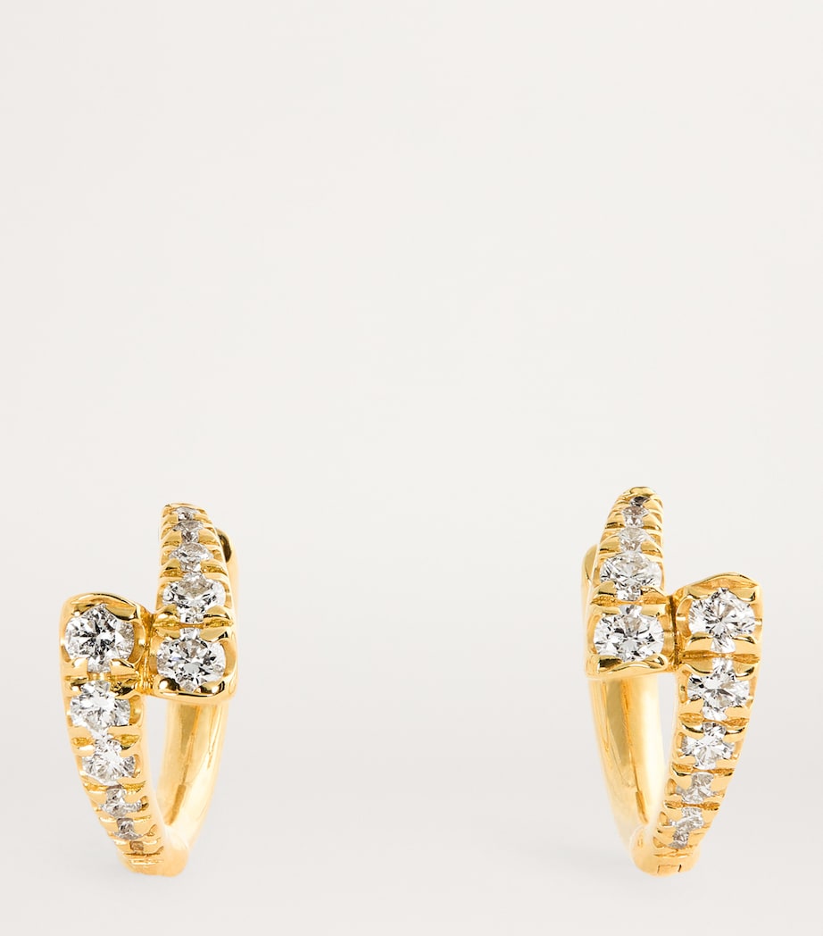 Yellow Gold and Diamond Lola Huggie Hoop Earrings YELLOW GOLD Image 3