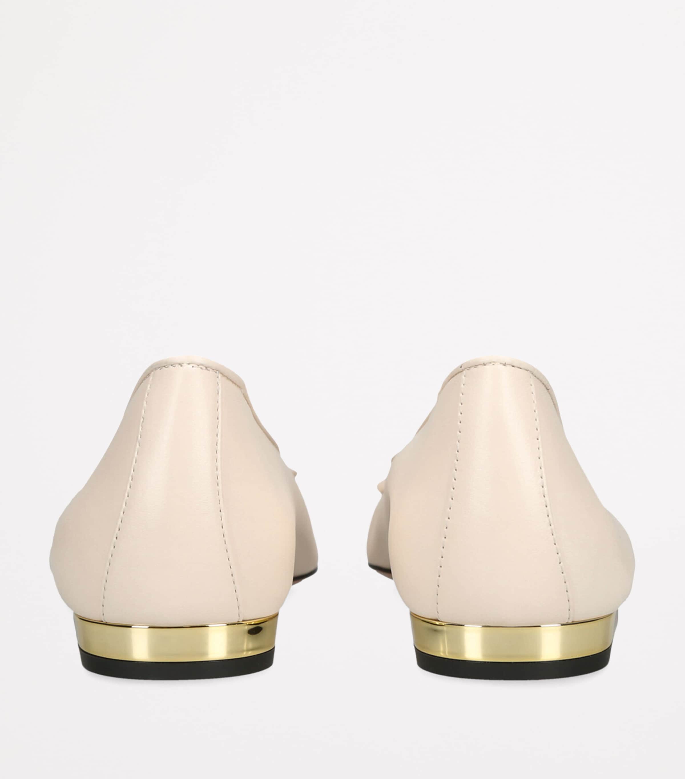 Aquazzura Leather Gioia Ballet Flats White/blk Image 2