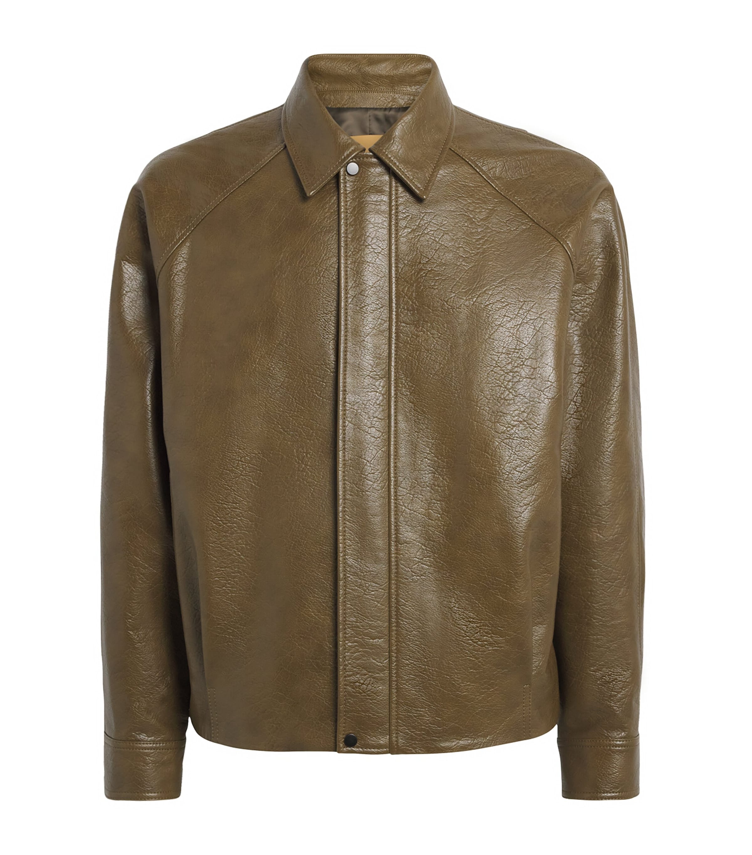 Le 17 Septembre Faux Leather Jacket In Green