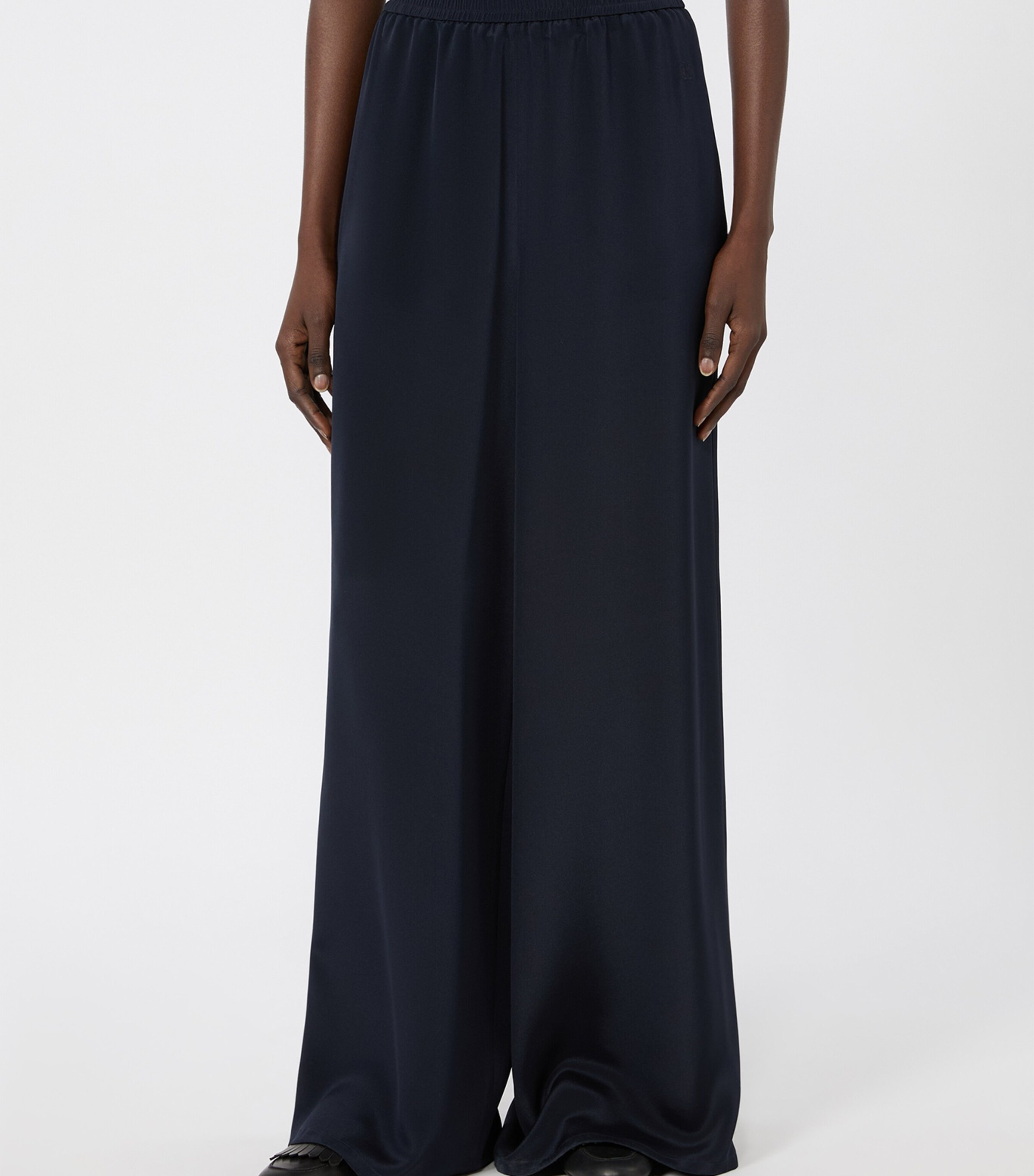 Max Mara Womens Silk Wide-Leg Trousers Ultramarine Image 3
