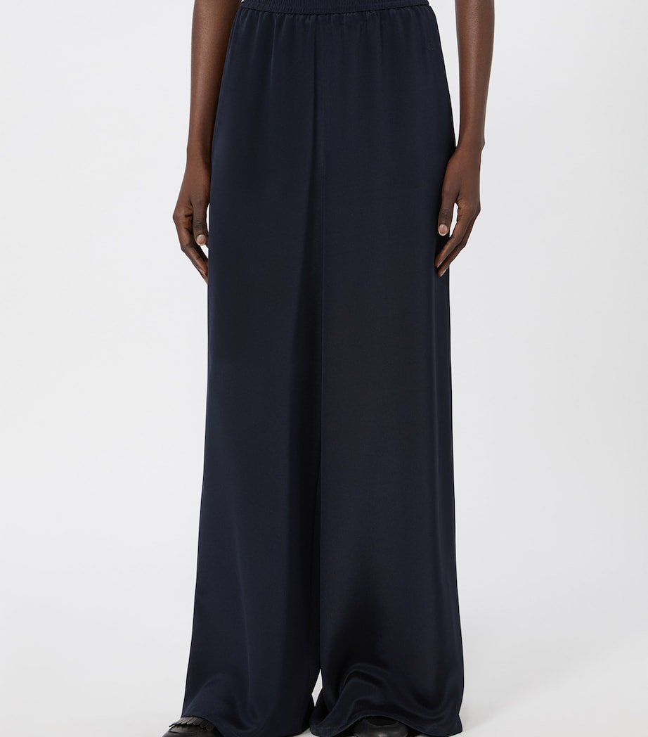 Max Mara Womens Silk Wide-Leg Trousers Ultramarine Image 3