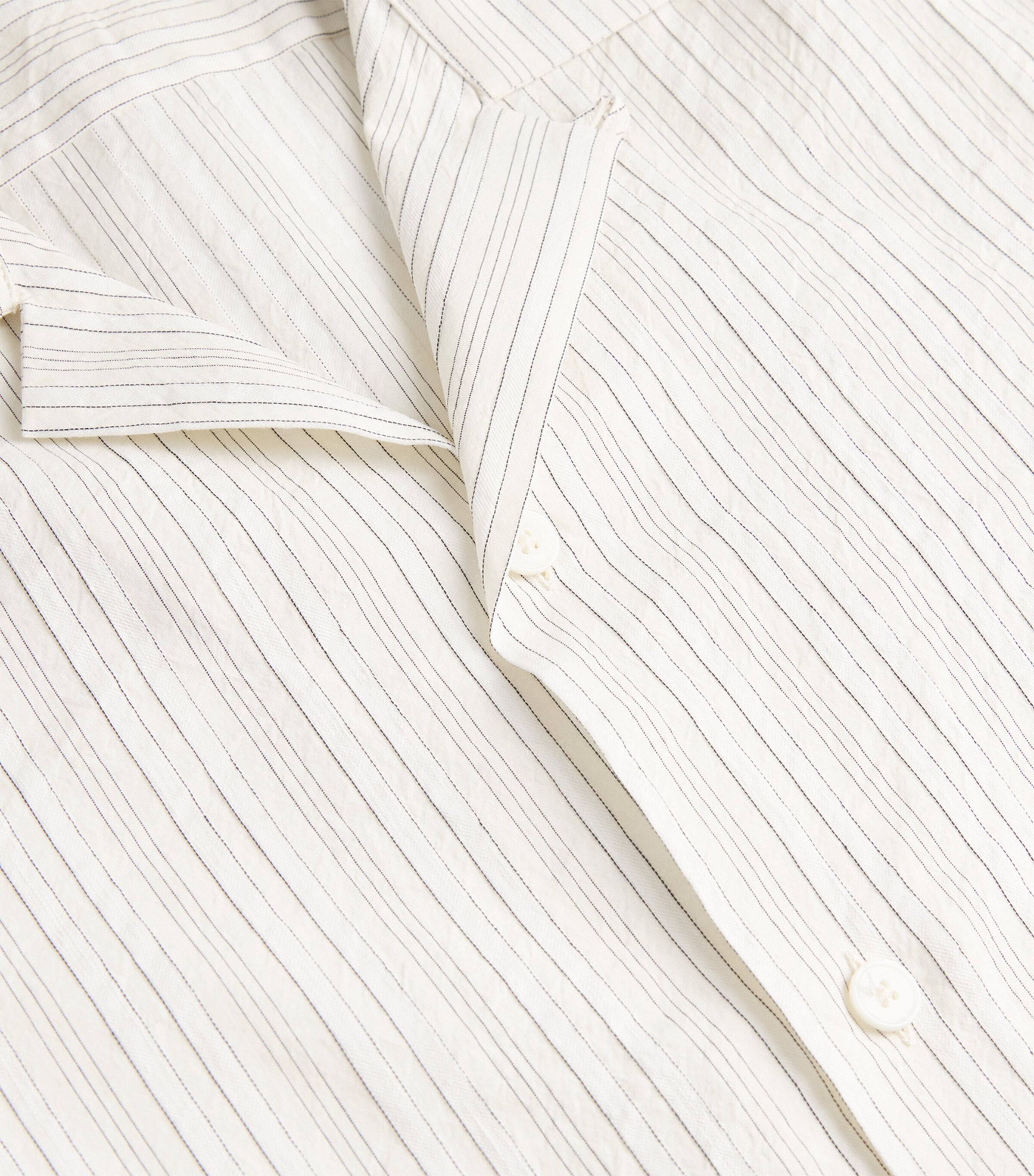Paul Smith Mens Cotton-Linen Stripe Shirt White Image 5