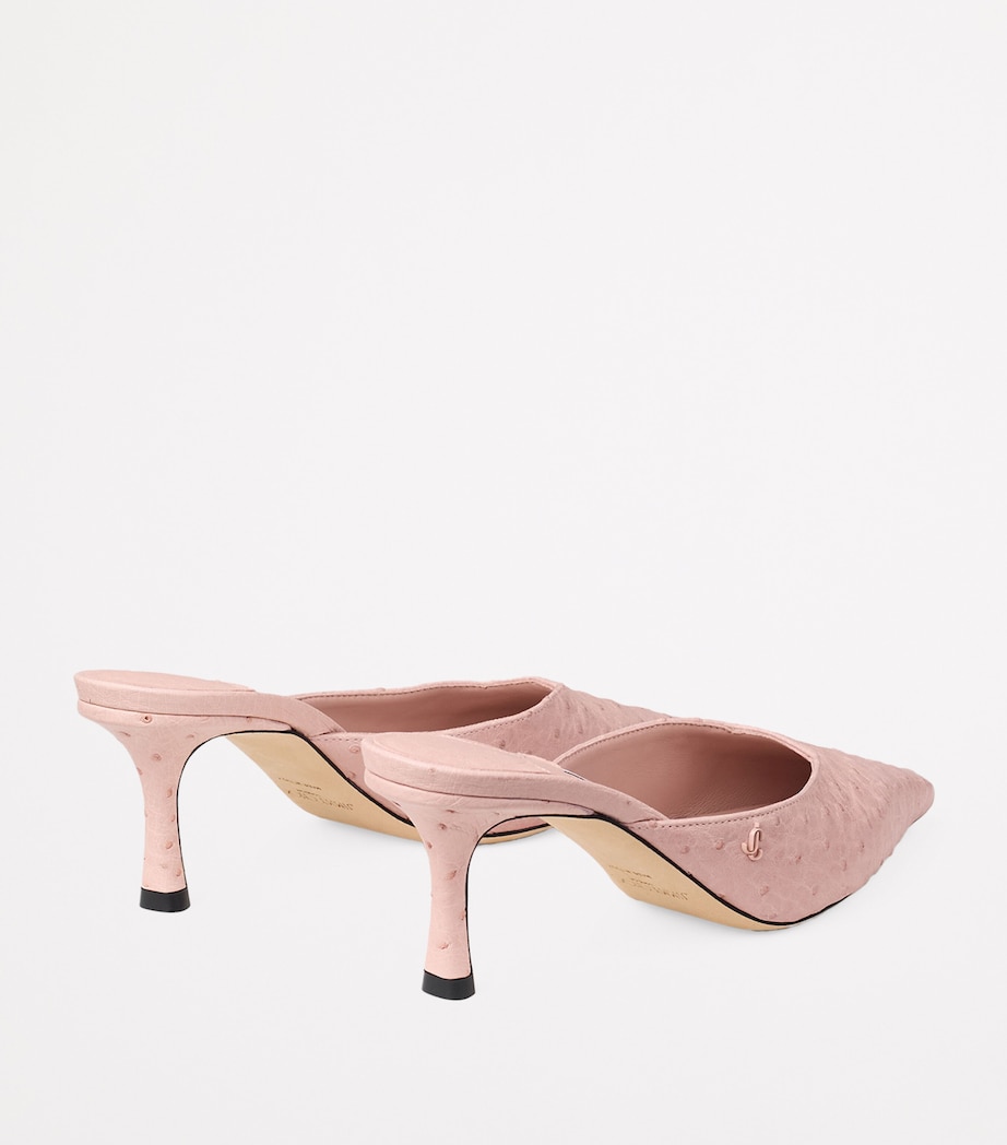 Ostrich Leather Vivi 65 Mules ROSE Image 5