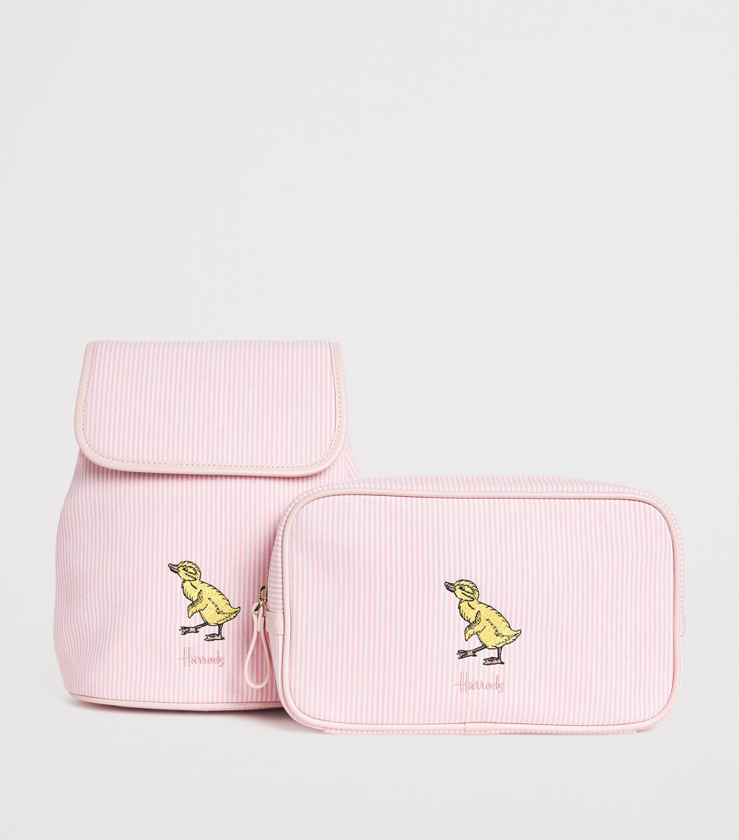 Stripe Embroidered Nursery Pouch PALE PINK Image 3