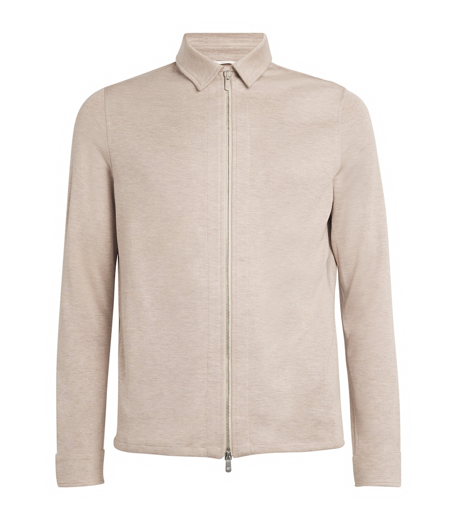 Cotton-Silk-Blend Jacket 4 BEIGE Image 1