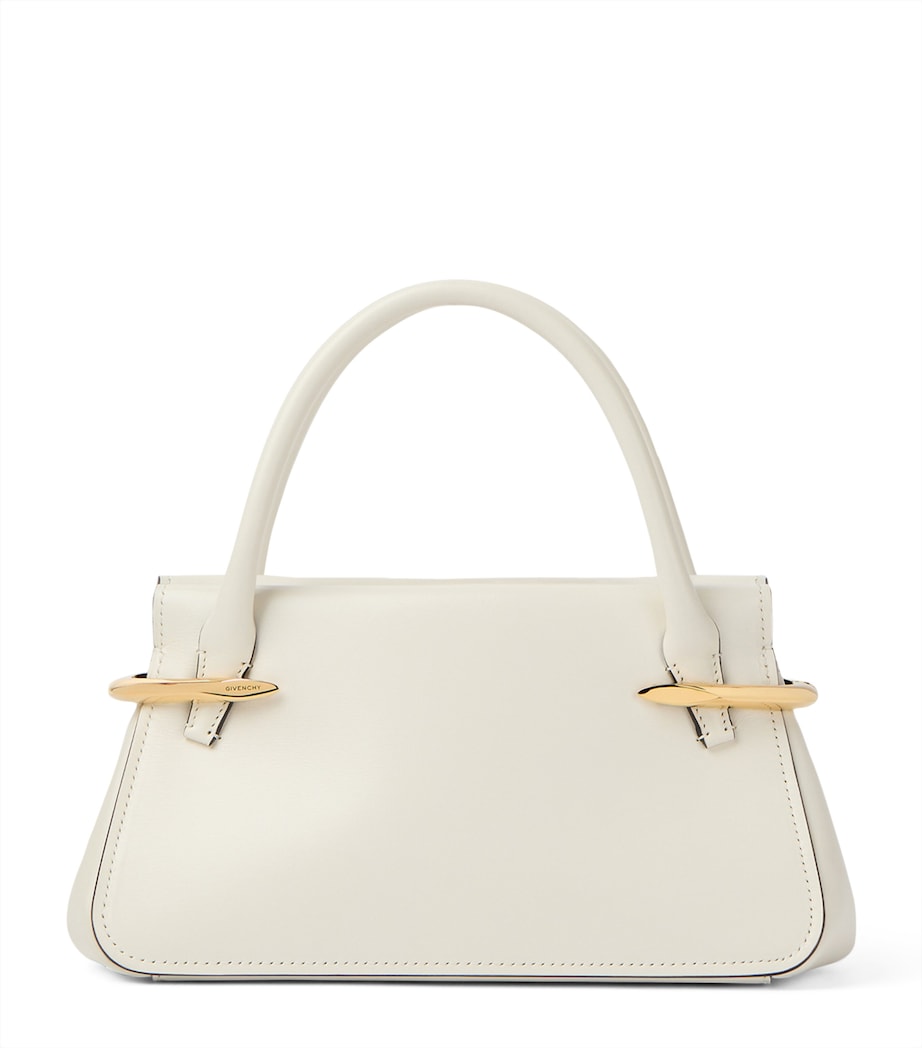 Mini Leather Pinch Top-Handle Bag IVORY Image 1
