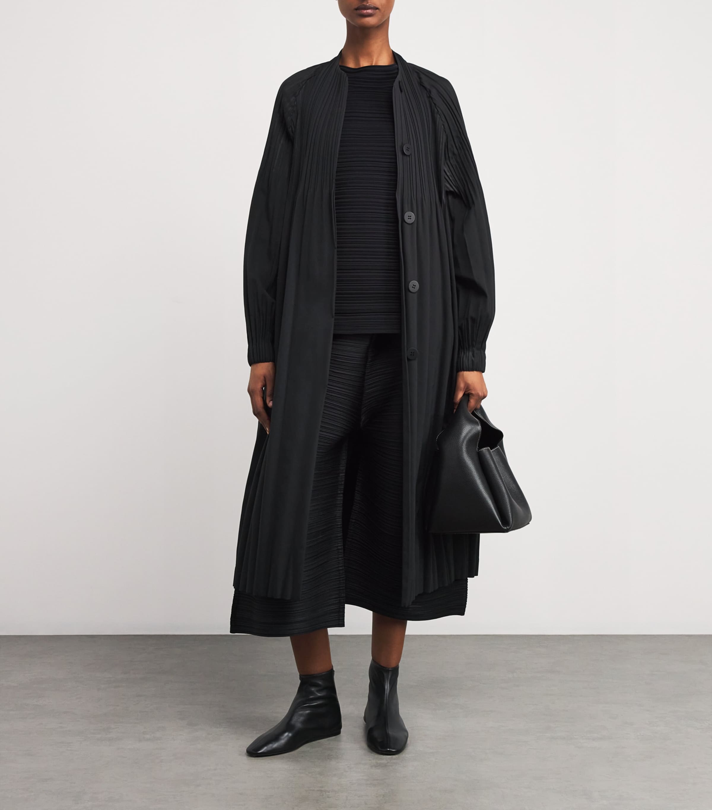 Pleats Please Issey Miyake Smooth Coat Pea Coat | Harrods US