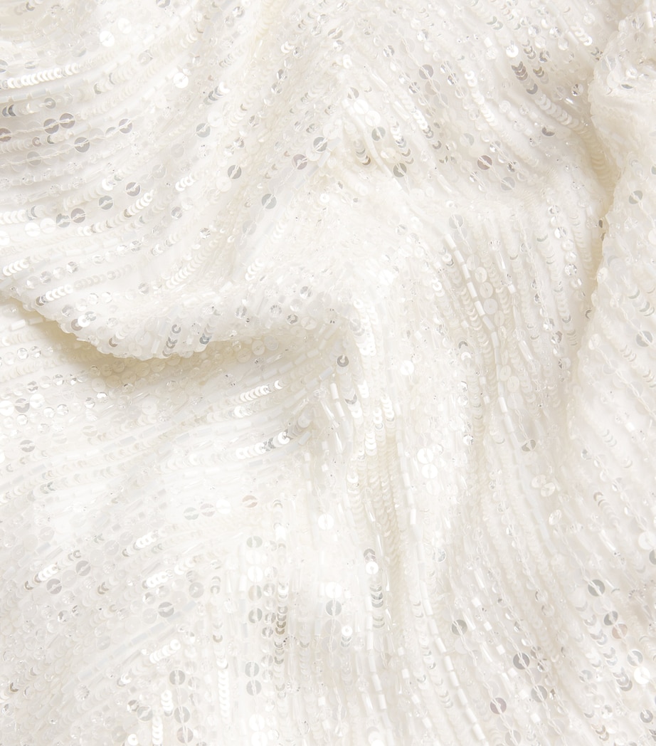 Jenny Packham Womens Sequin Fiore Gown Ivory Image 6