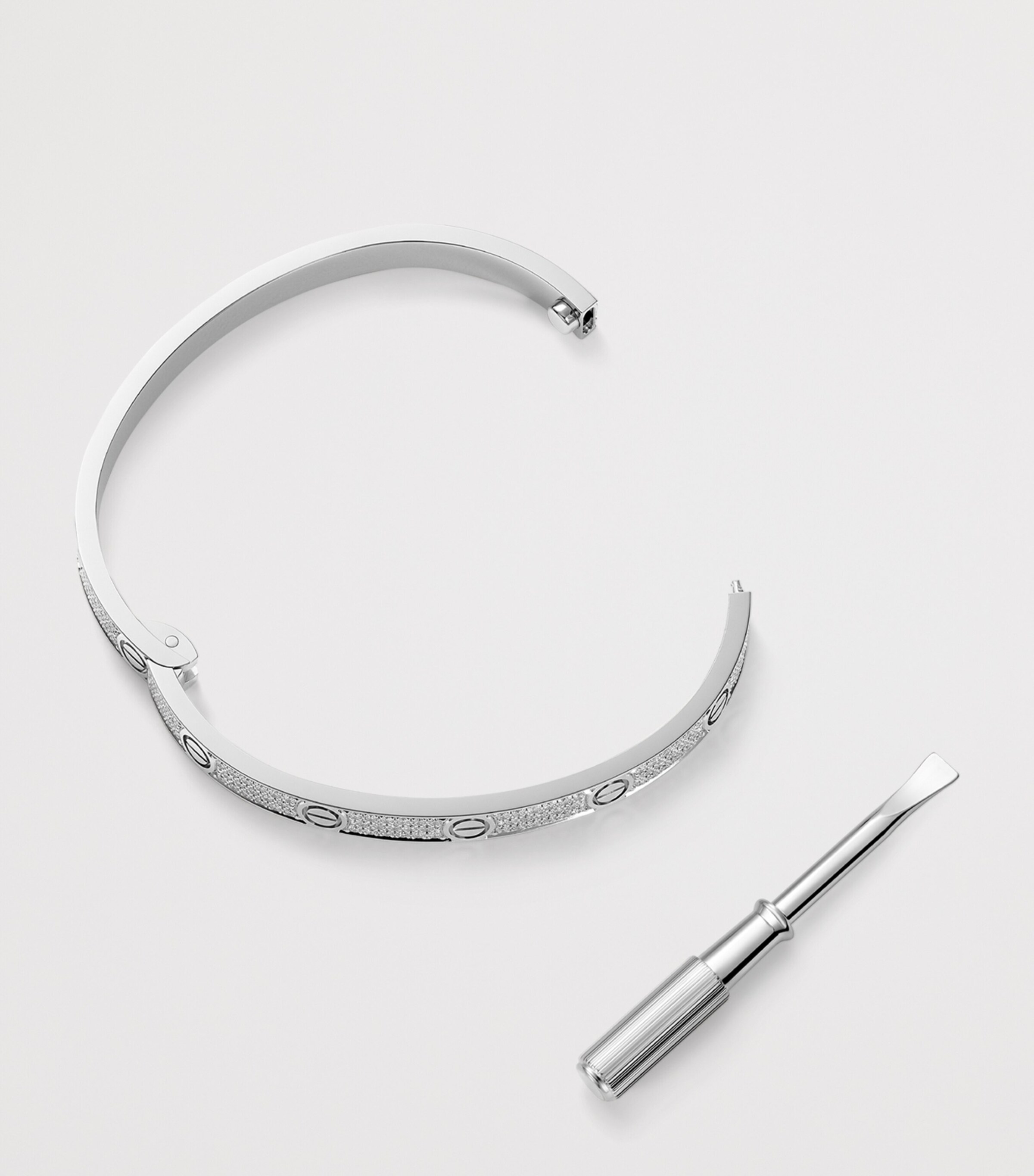 White Gold and Diamond LOVE Bracelet WHITE GOLD Image 5