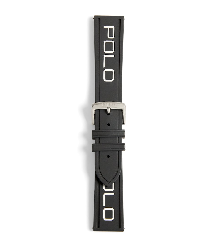 Polo Ralph Lauren Logo Watch Strap Blk/wht Image 1