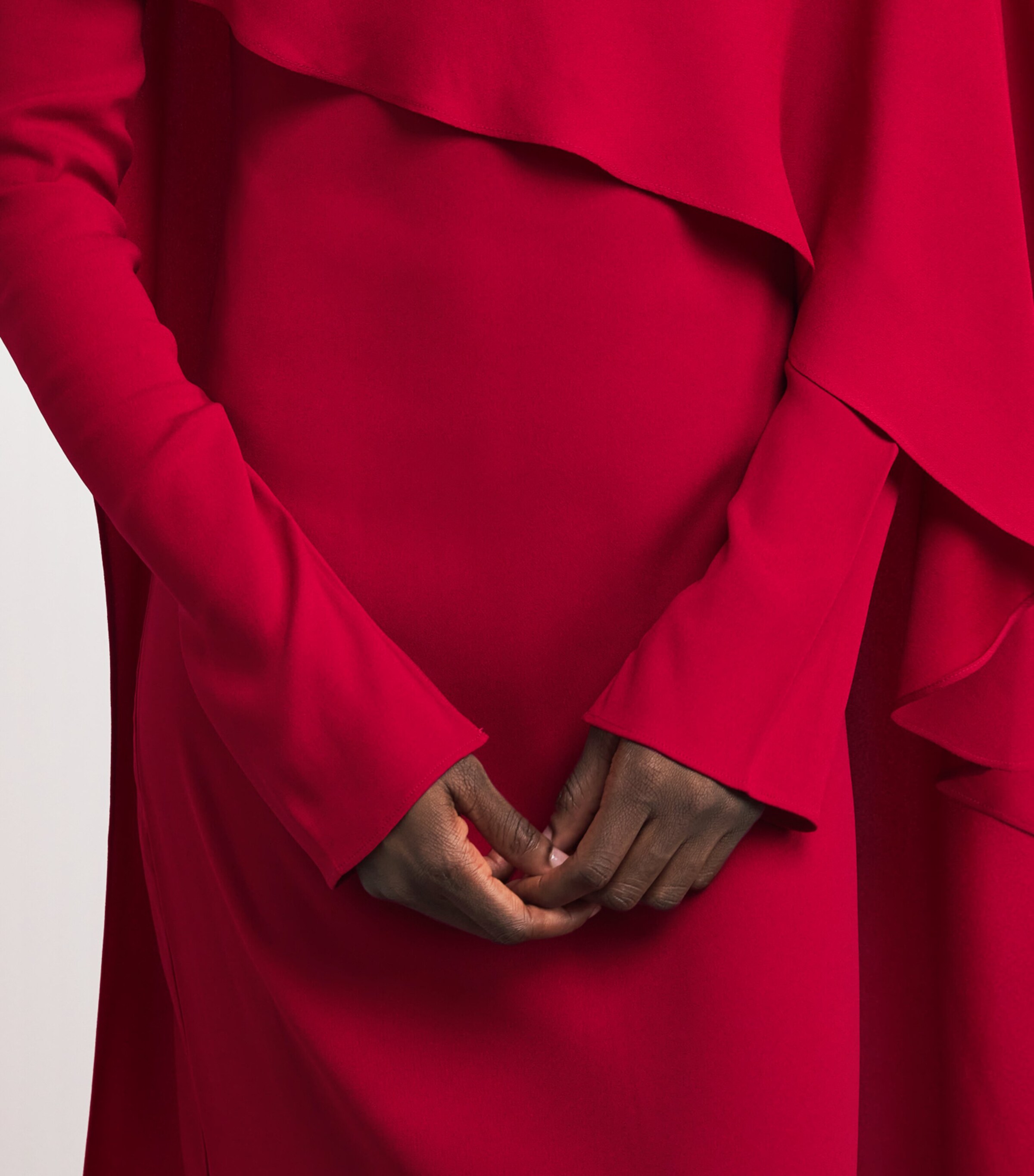 Taller Marmo Red Crepe Cady Carrington Maxi Dress Harrods KW