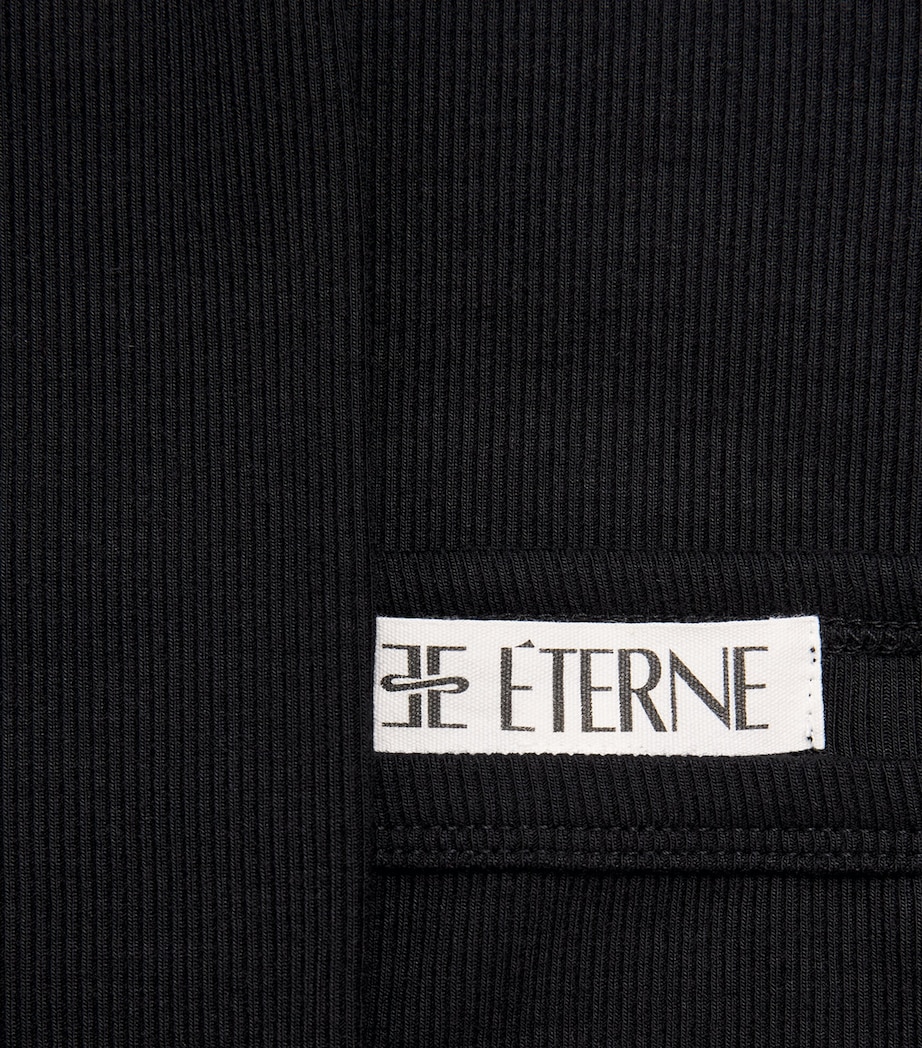 ÉTERNE Womens Boat-Neck Long-Sleeve T-Shirt Black Image 6