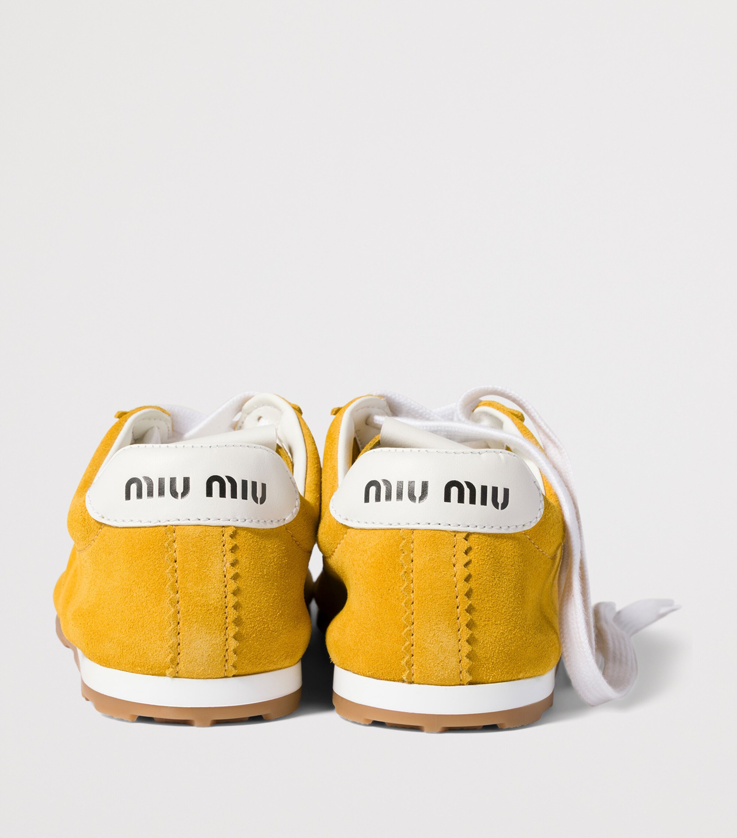 Miu Miu Suede Plume Sneakers Yellow Image 5