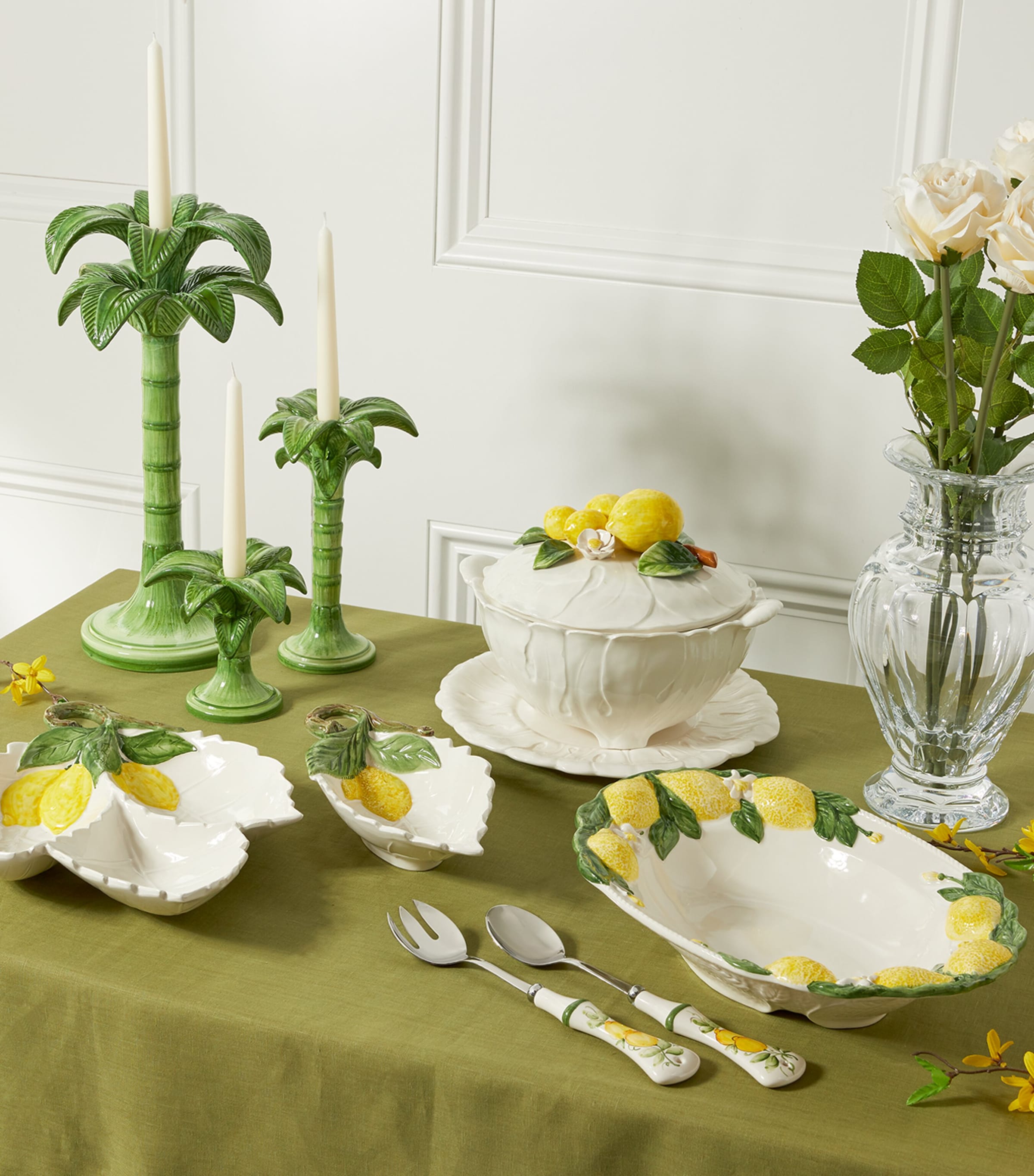 Medium Palm Tree Candlestick (30cm) MULTI Image 2