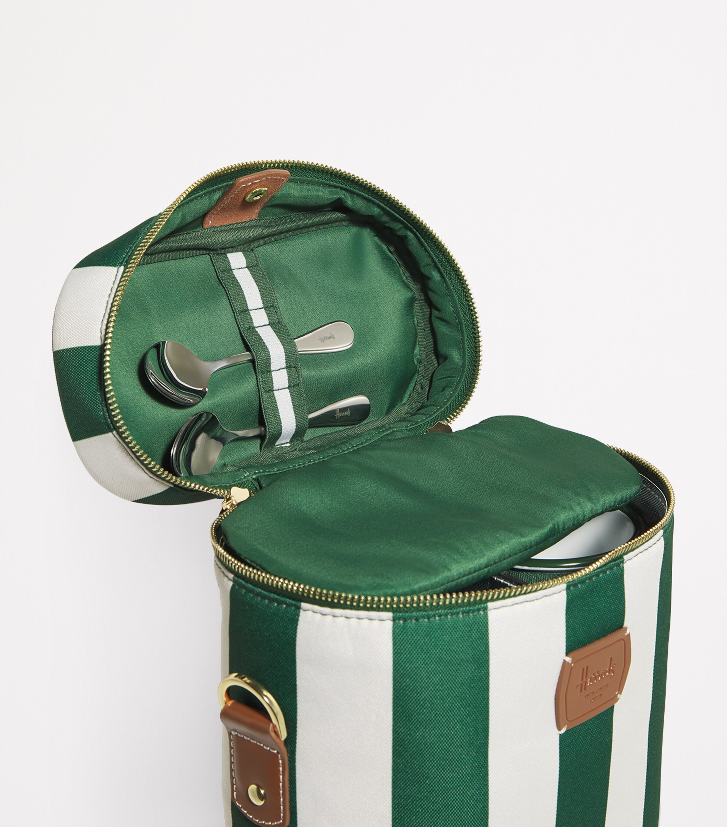 Striped Drinks Bag HARRODS GREEN Image 6