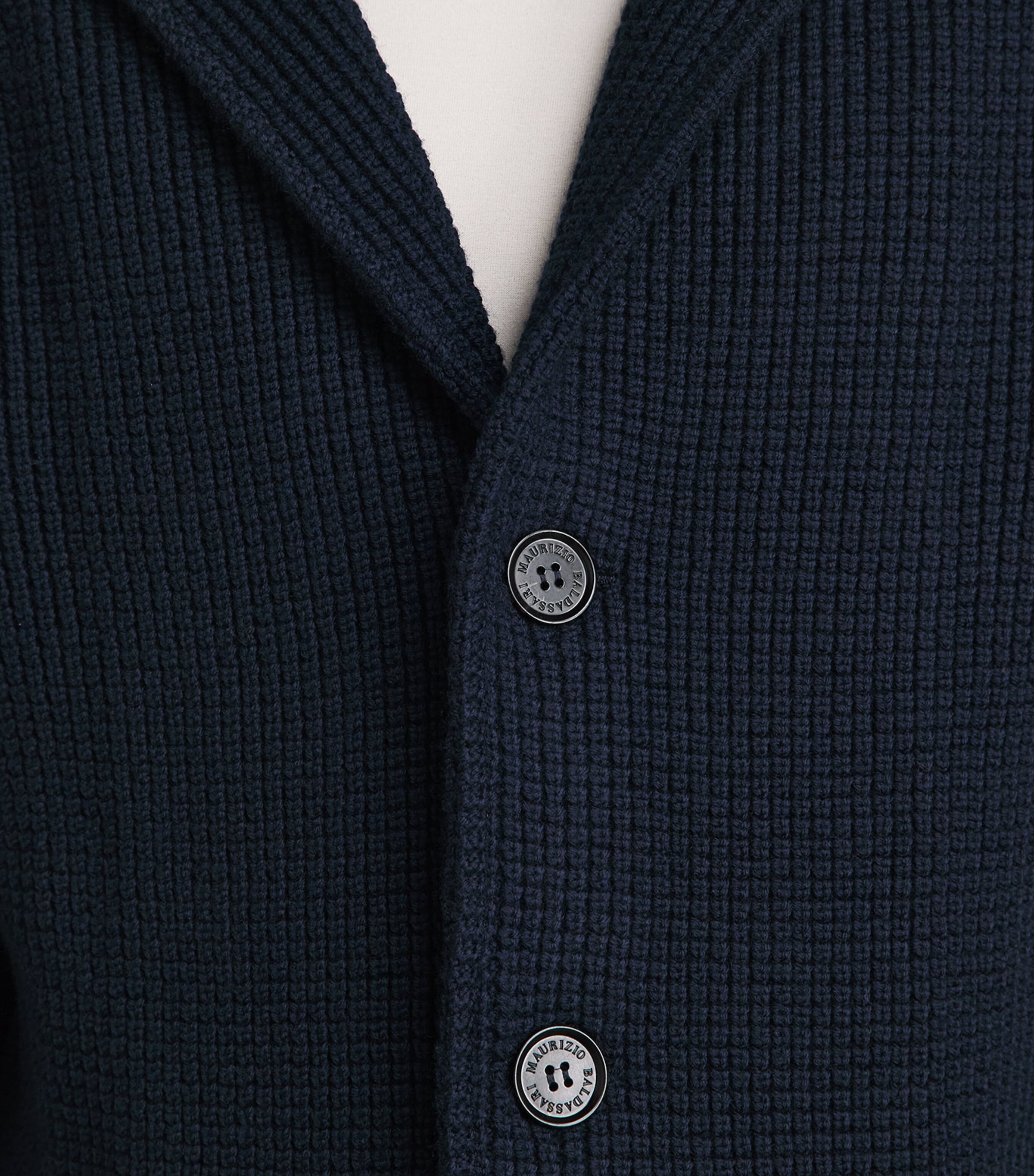 Maurizio Baldassari Mens Virgin Wool Brenta Shacket Full Dark Blue Image 3