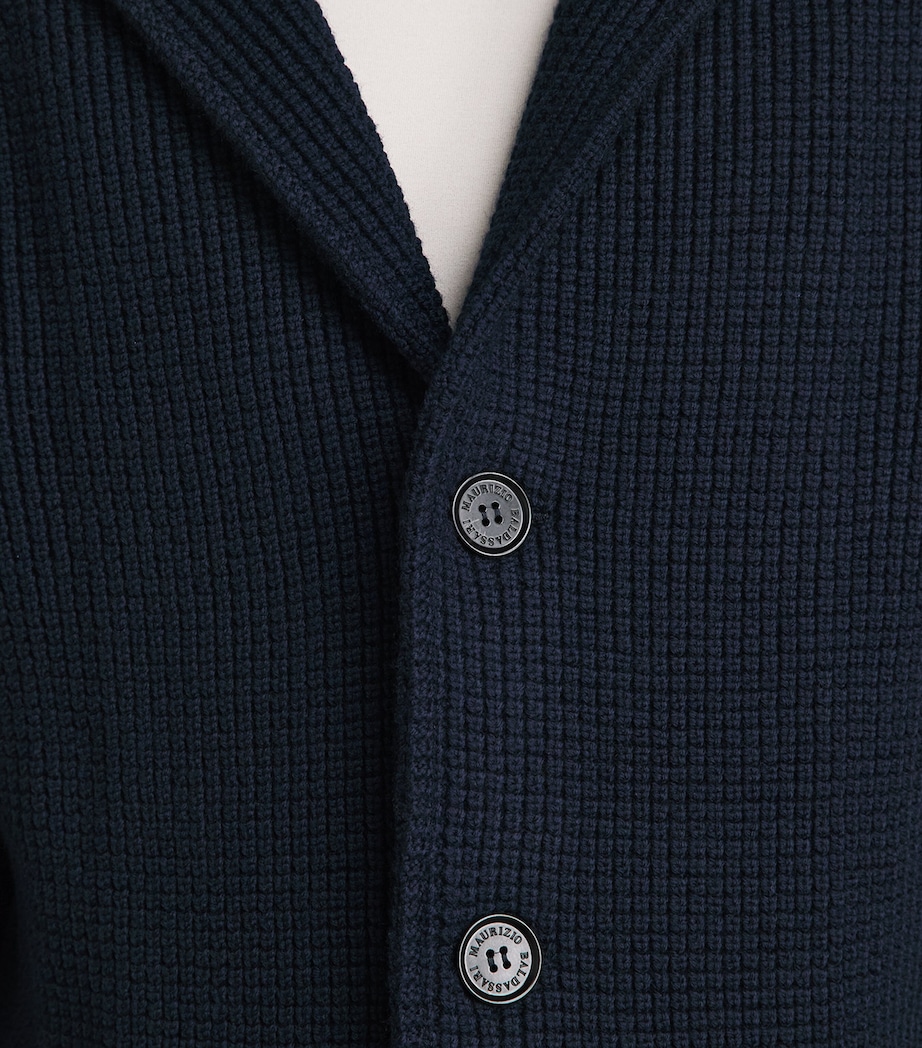 Maurizio Baldassari Mens Virgin Wool Brenta Shacket Full Dark Blue Image 3