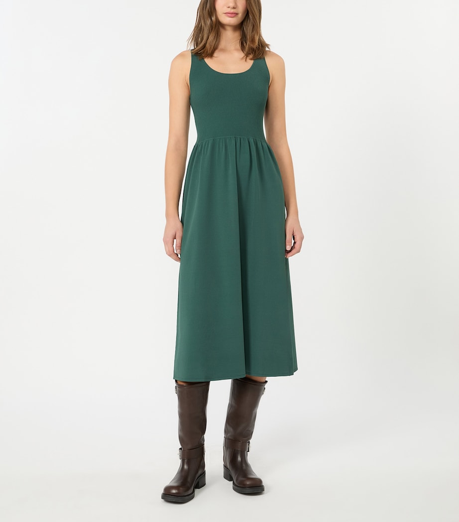 Weekend Max Mara Womens Rib-Knit Midi Dress Green Image 2