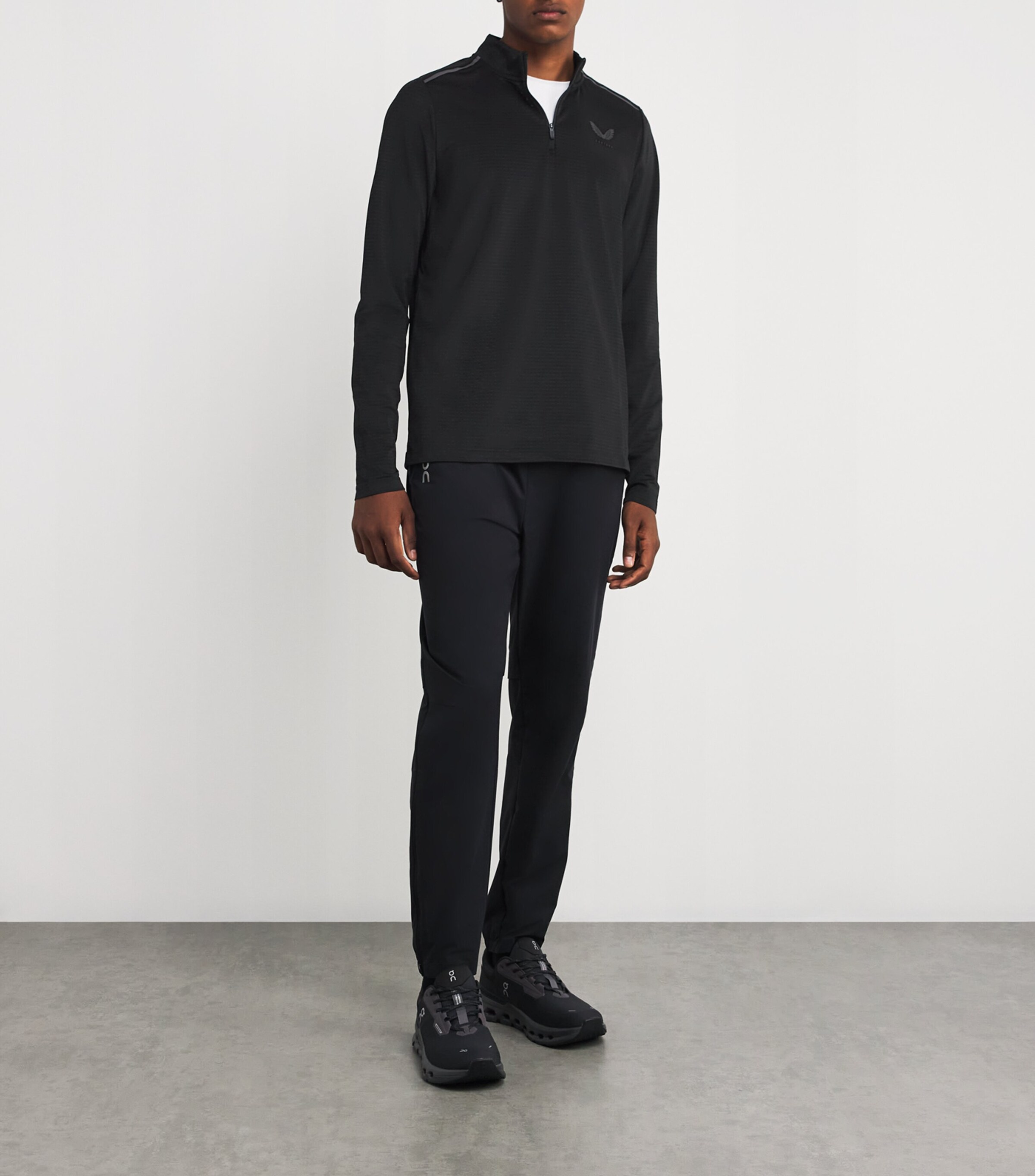 Castore Mens Apex Quarter-Zip Training Top Black Image 2