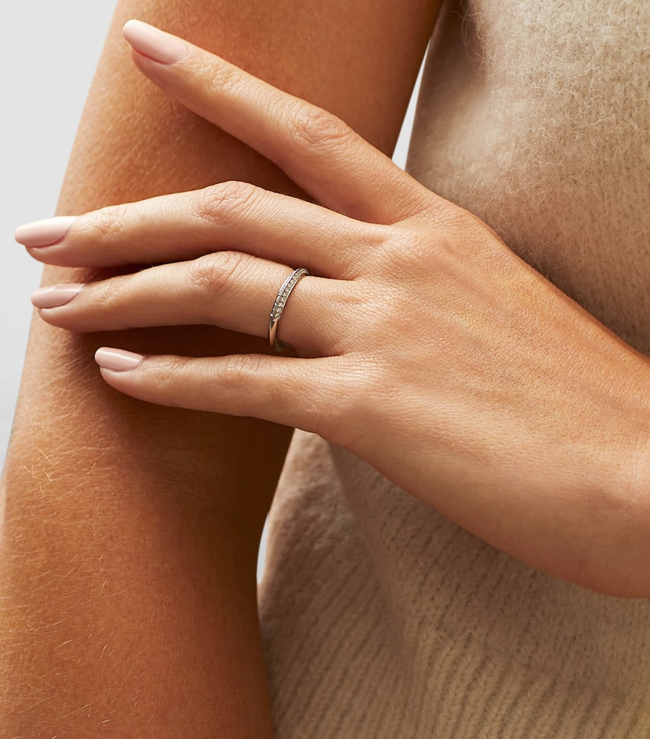 Platinum and Diamond Petal Wedding Ring PLATINUM Image 5