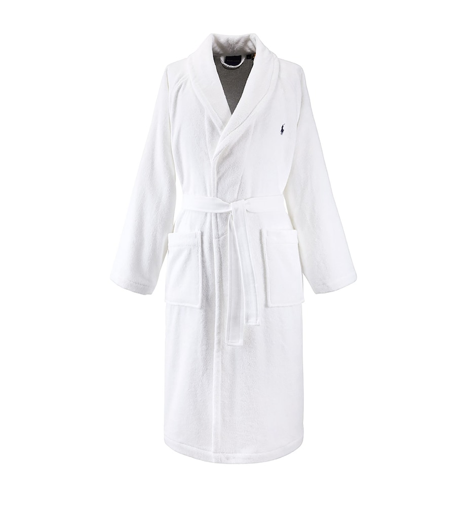 Polo Player Bath Robe WHITE Image 1