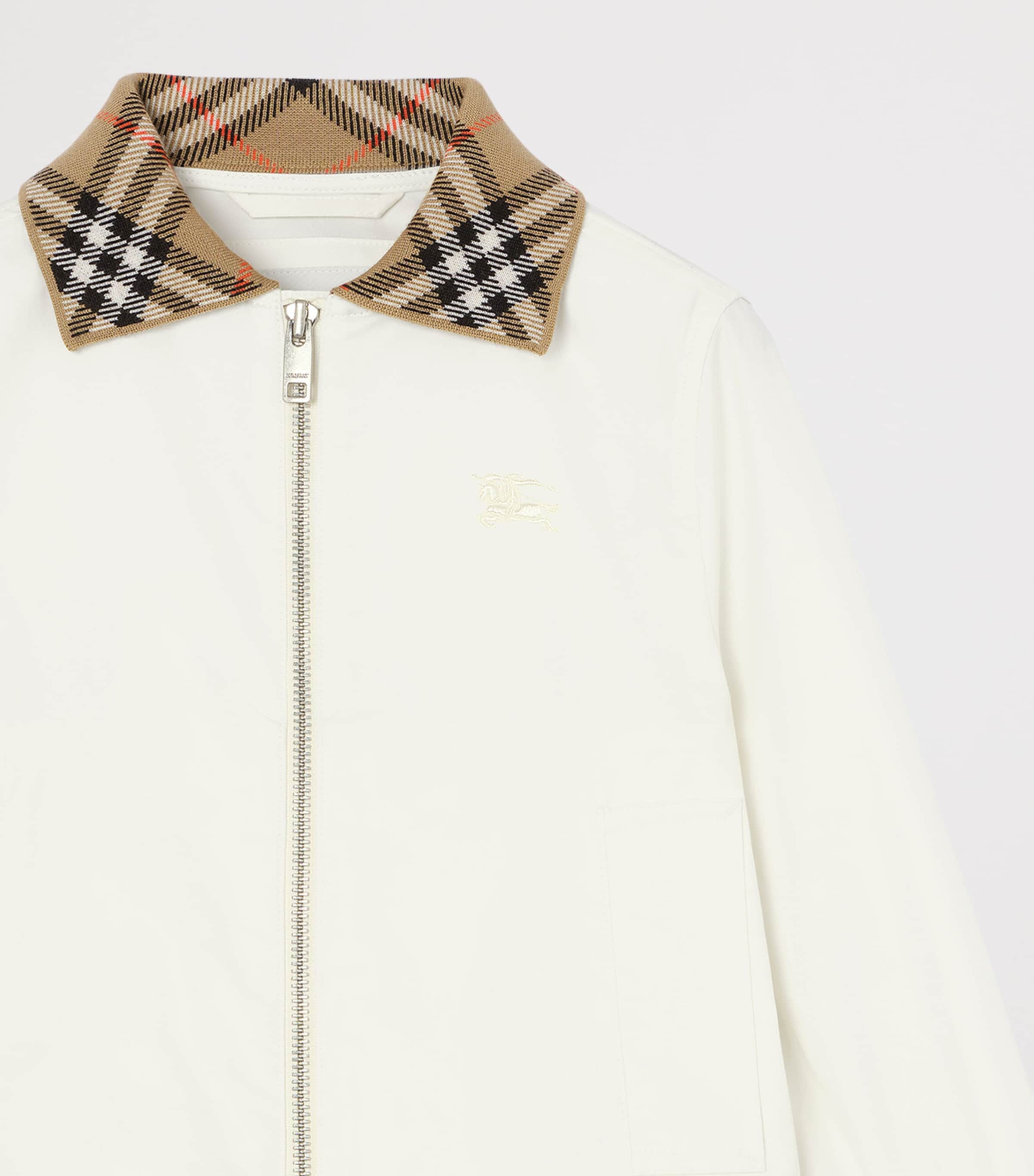 Burberry Kids Cotton Hayfield Harrington Jacket (4-12 Years) Chalk White Image 3