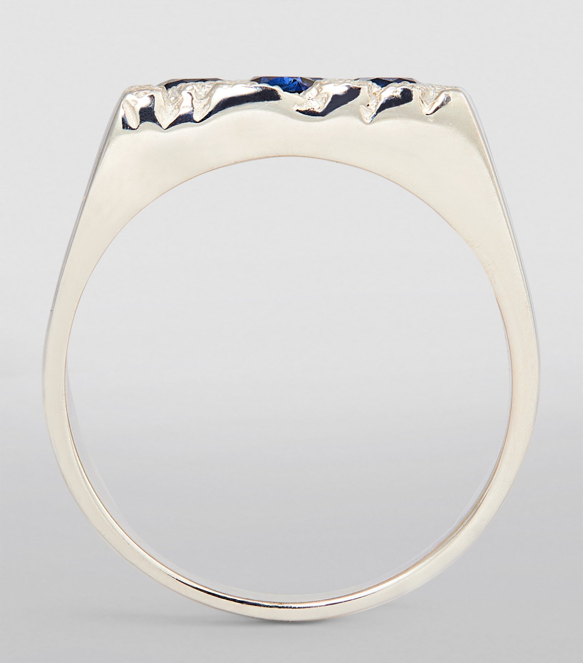 Bleue Burnham Sterling Silver and Sapphire Rose Garden Signet Ring Silver Image 3