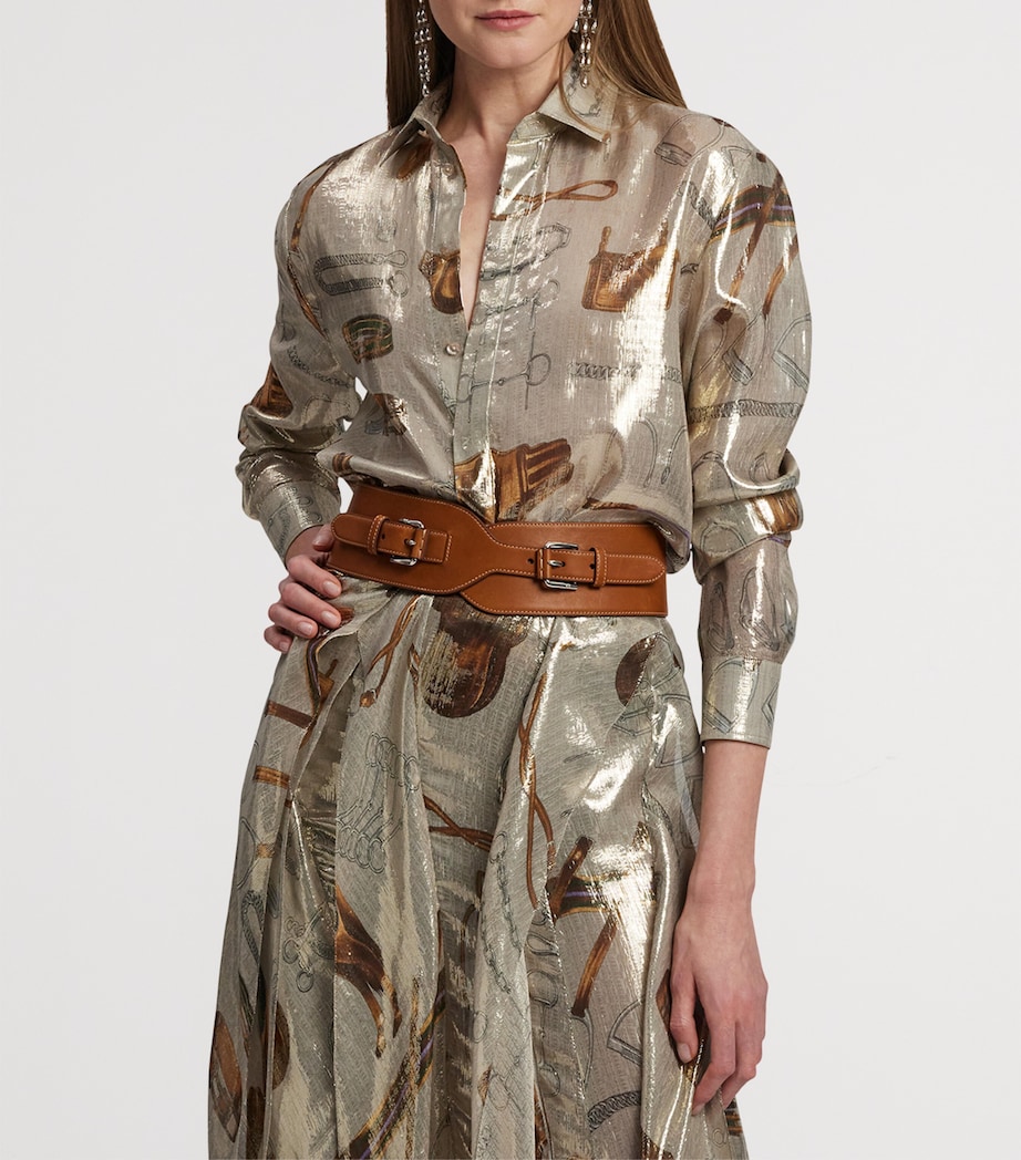 Lamé Equestrian Print Evelina Shirt PALLADIUM MULTI Image 12