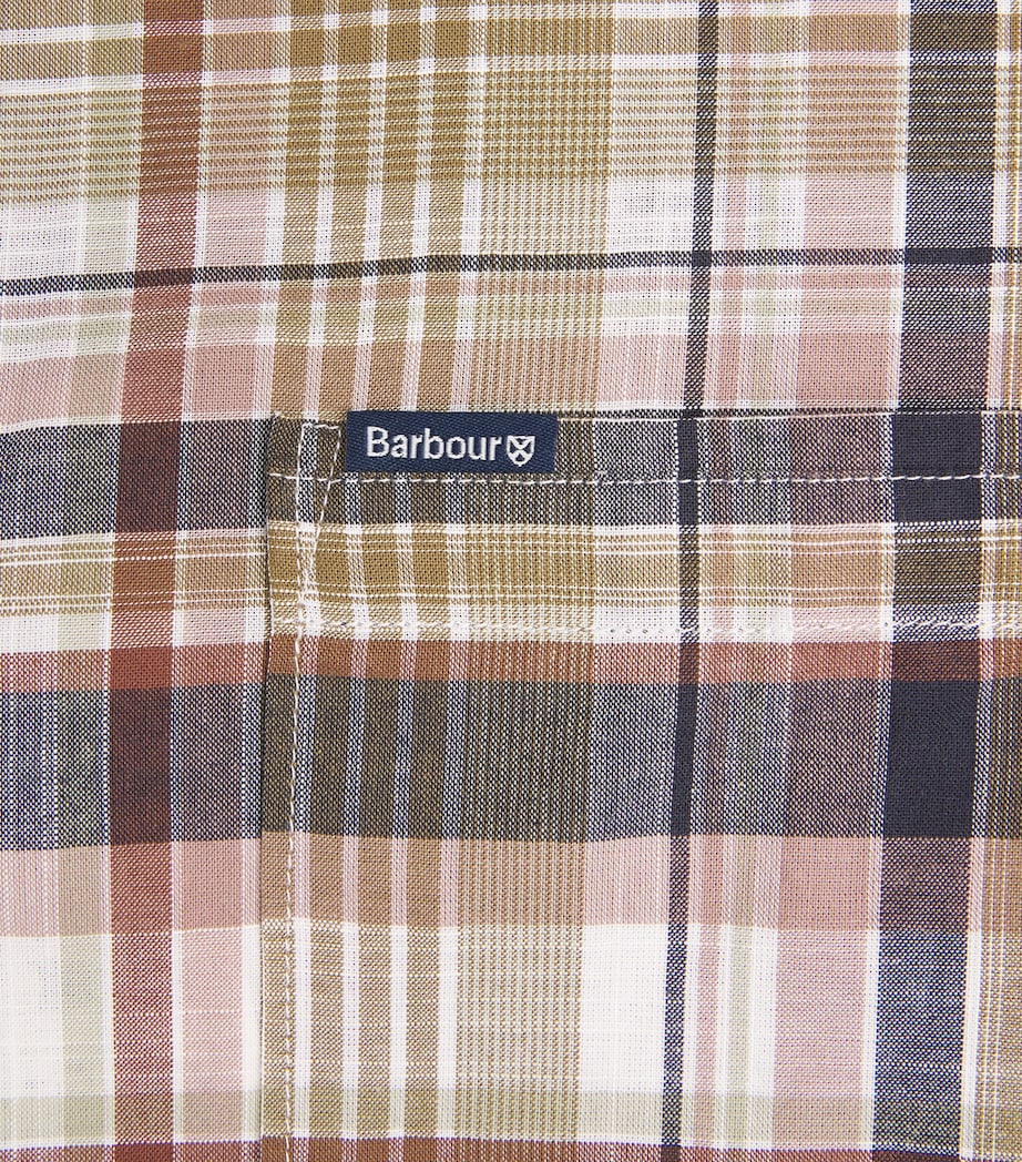 Barbour Mens Cotton Baycliff Check Shirt Burnt Pepper Image 6