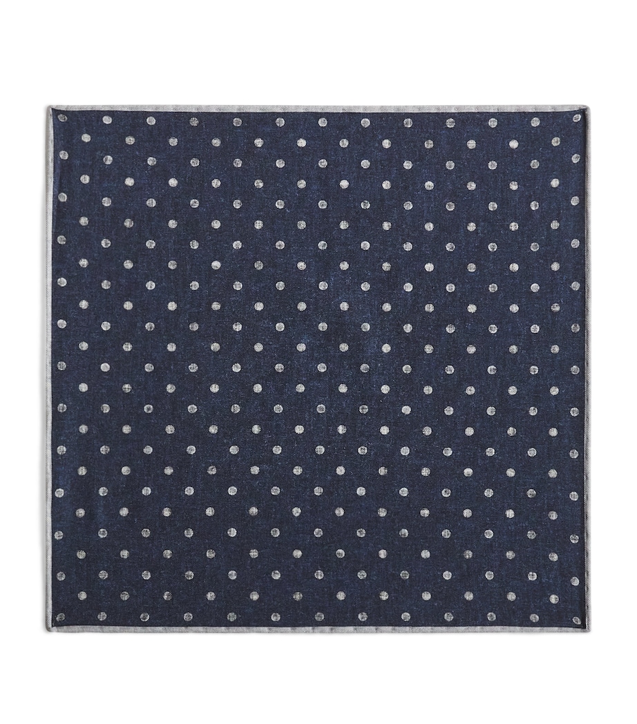 Cotton-Wool Printed Pocket Square BLU Image 1