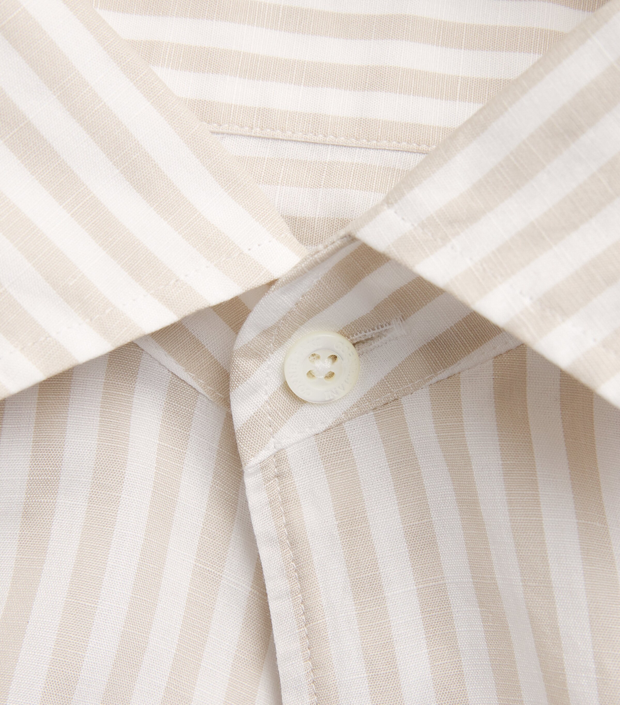 Corneliani Mens Cotton Stripe Shirt Dark Brown Image 6